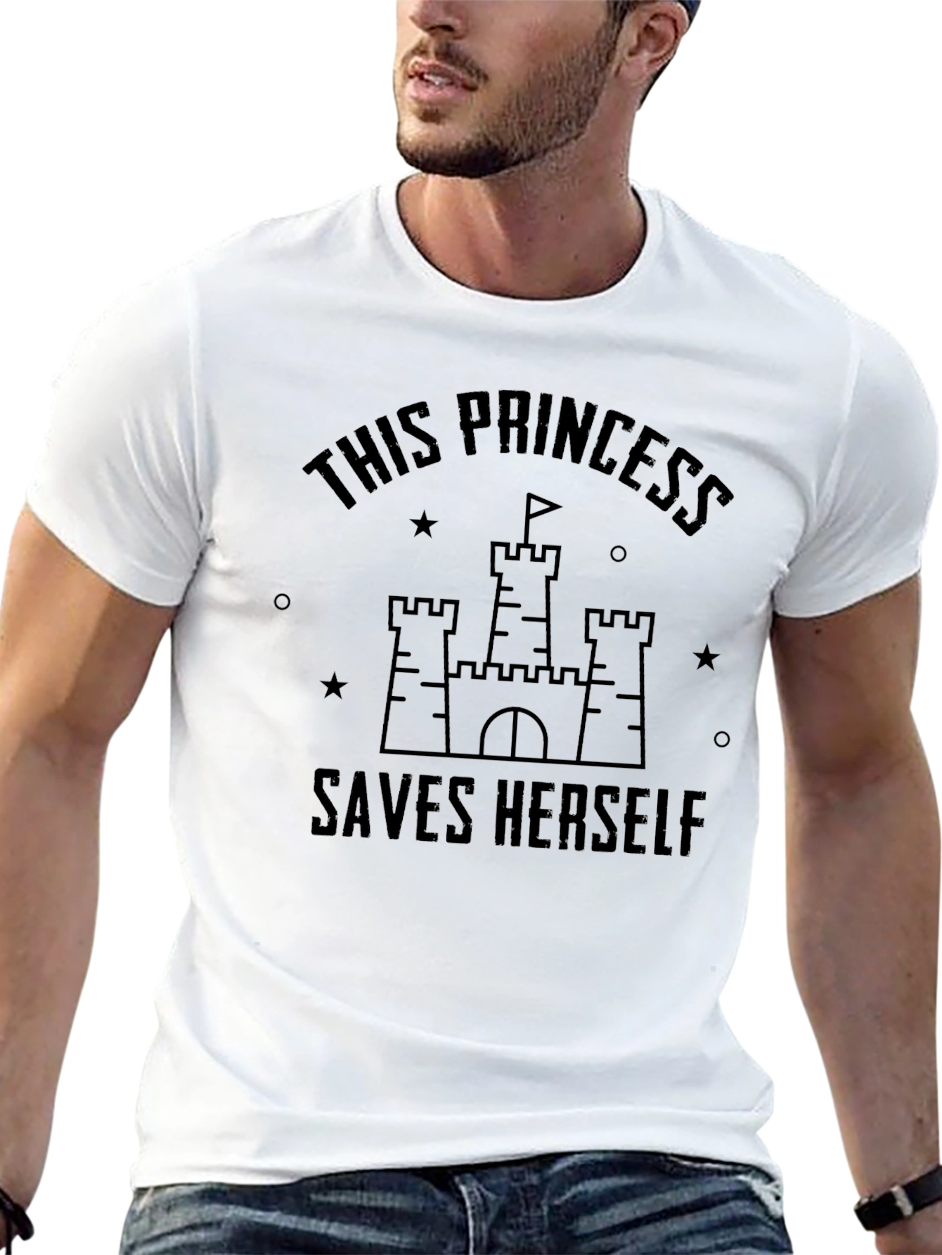 Black Princess Saves Herself Graphic Tee - Black view 13