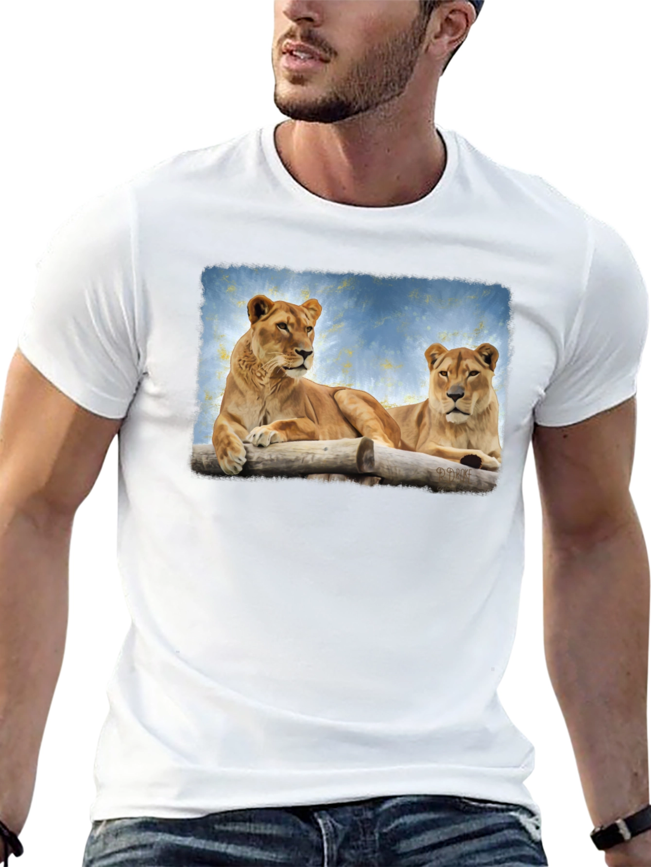 Black Lioness Graphic Print Black T-Shirt view 13