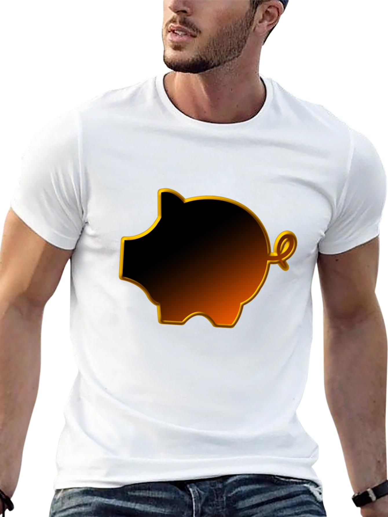 Black Black Piggy Bank Graphic Tee view 13