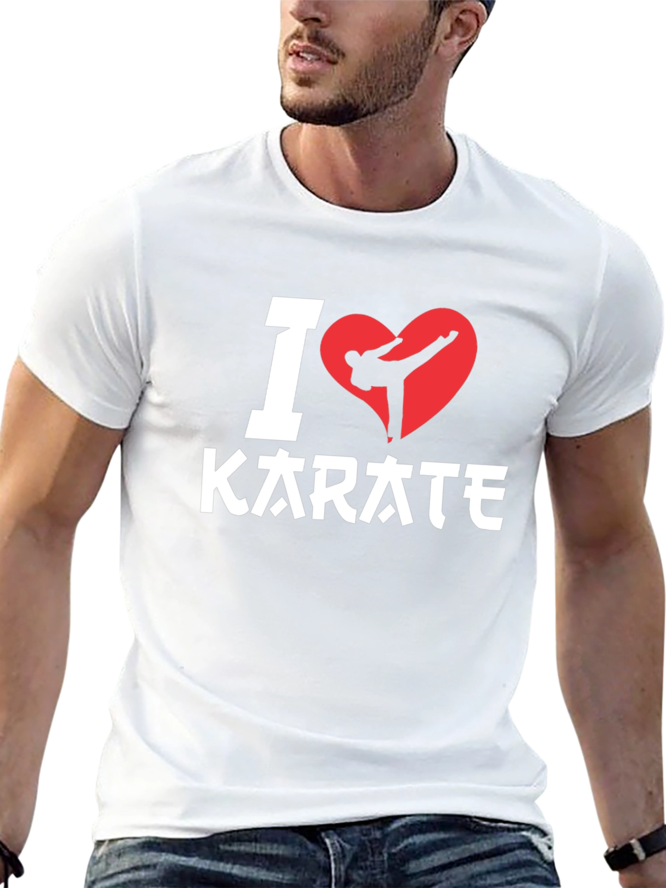 Black I Love Karate T-Shirt - Black, Martial Arts Graphic Tee view 13