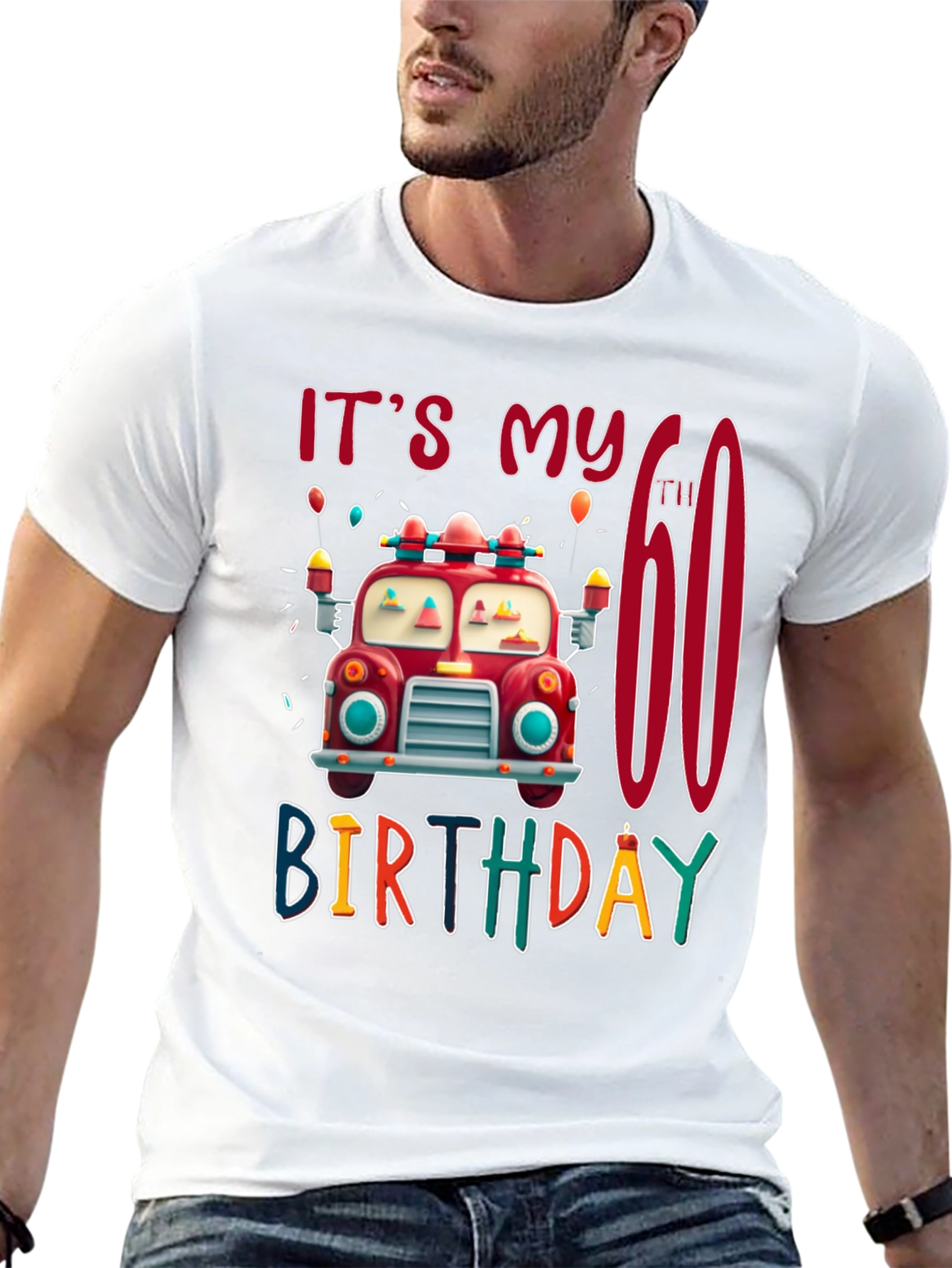 It's My 60th Birthday Fire Truck T-Shirt - 13