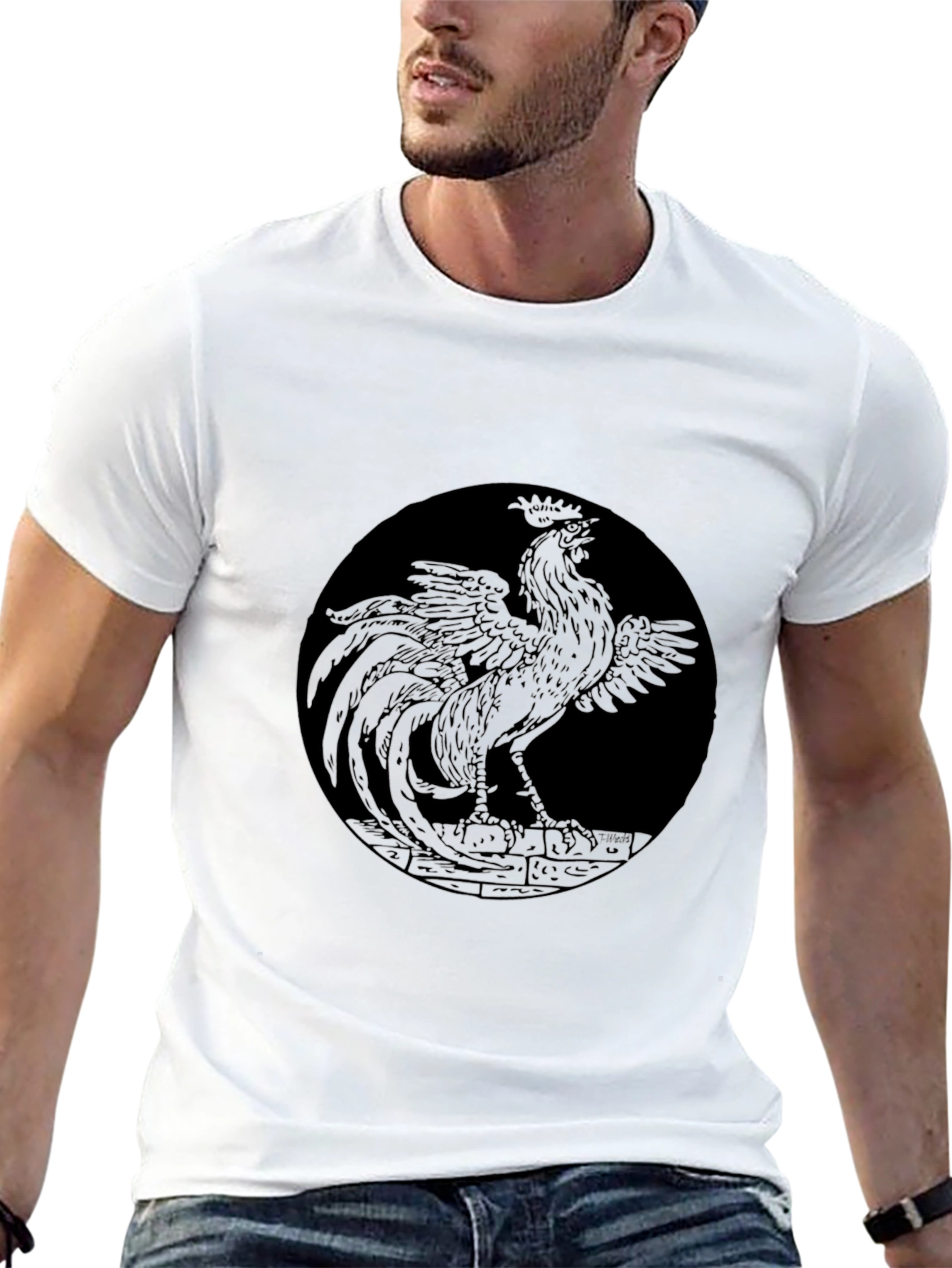 Black Black Rooster Graphic Tee - Men's Short Sleeve Shirt view 13