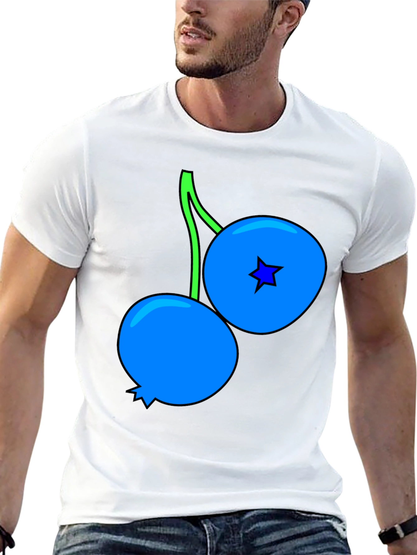 Black Blueberry Graphic Black T-Shirt view 13