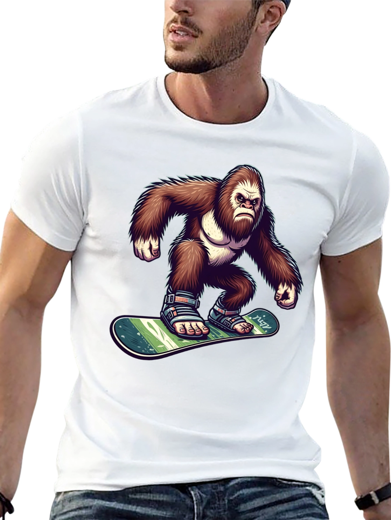Black Gorilla Snowboarder Graphic Tee view 13