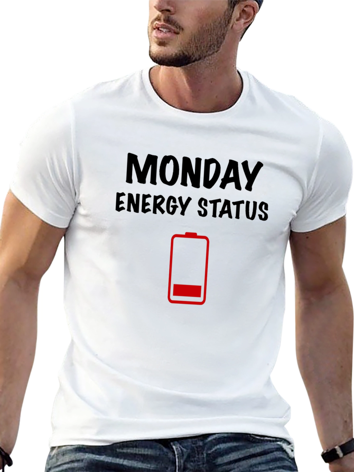 Black Monday Energy Status T-Shirt - Funny Graphic Tee view 13