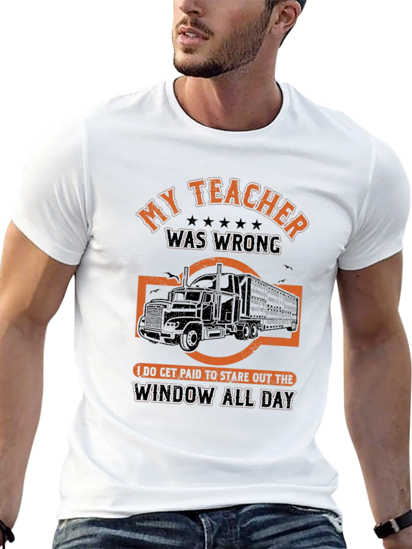 Black Funny Trucker T-Shirt: My Teacher Was Wrong view 13