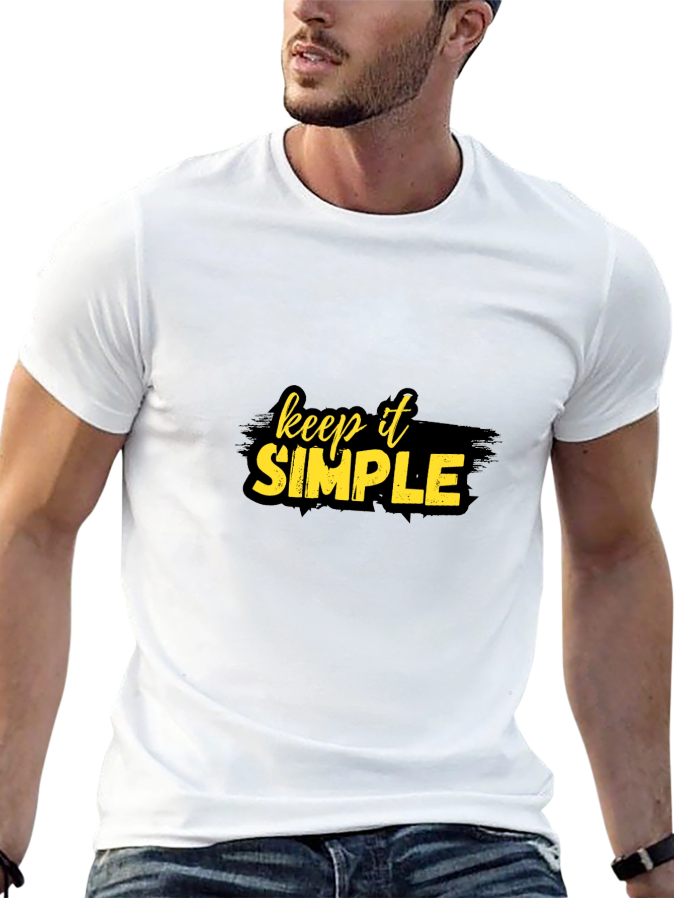 Black Keep It Simple Graphic T-Shirt view 13