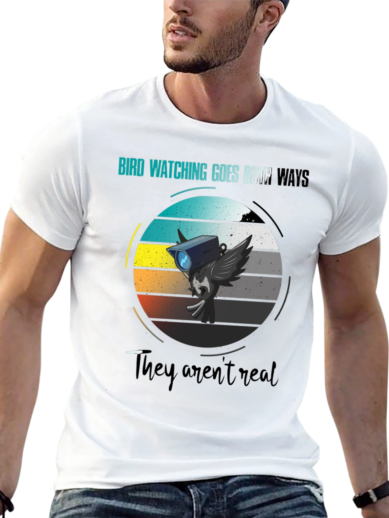 Black Bird Watching Goes Both Ways Graphic Tee view 13