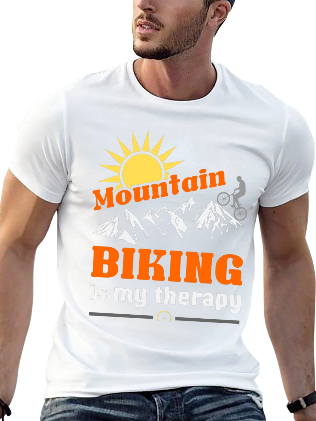 Black Mountain Biking Therapy T-Shirt view 13