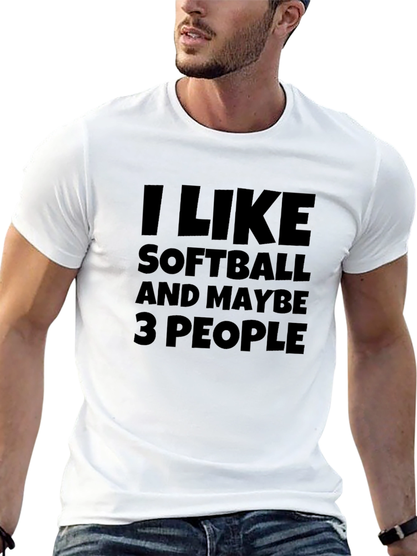 Black I Like Softball and Maybe 3 People T-Shirt view 13