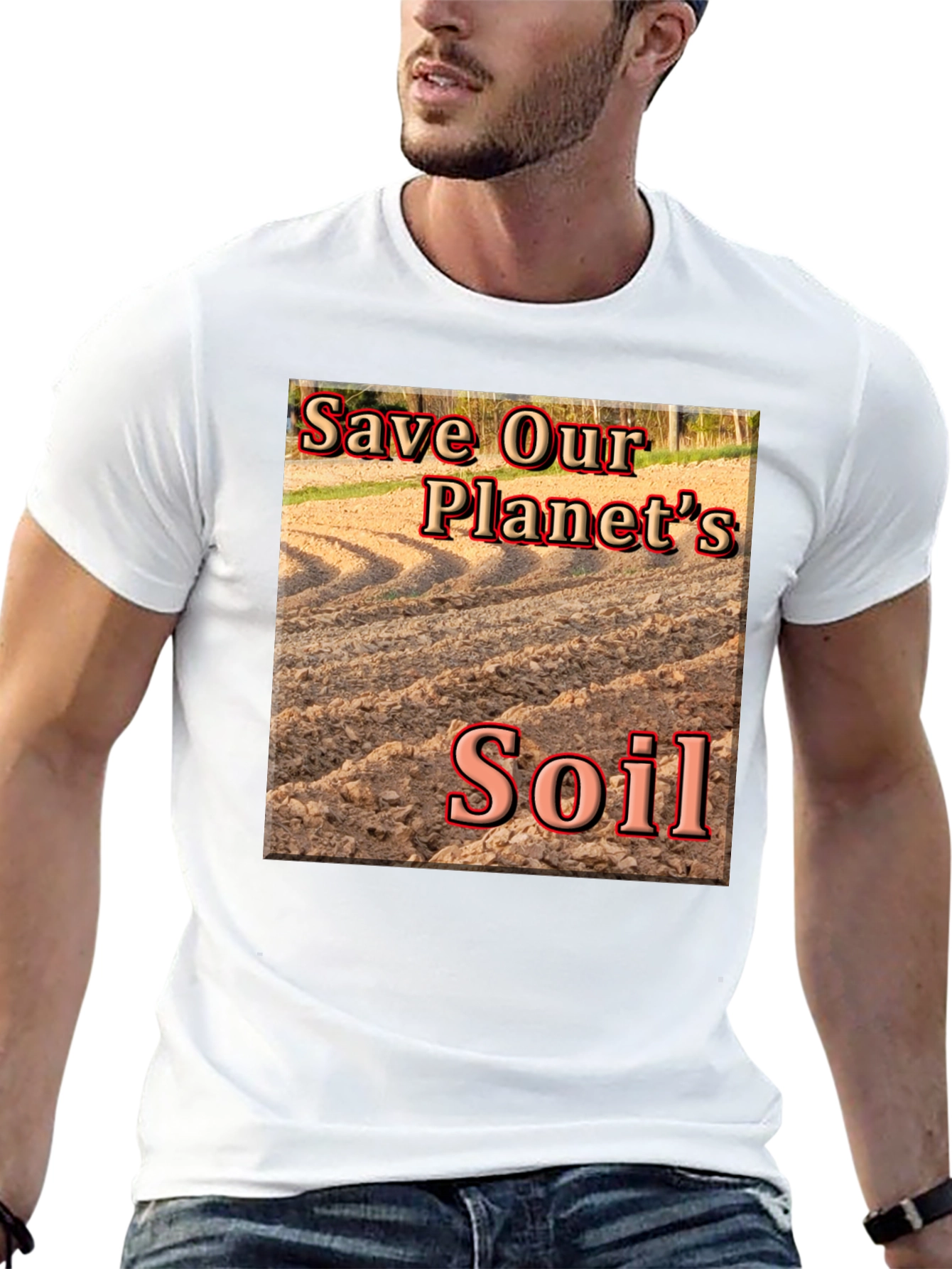 Black Save Our Planet's Soil T-Shirt view 13