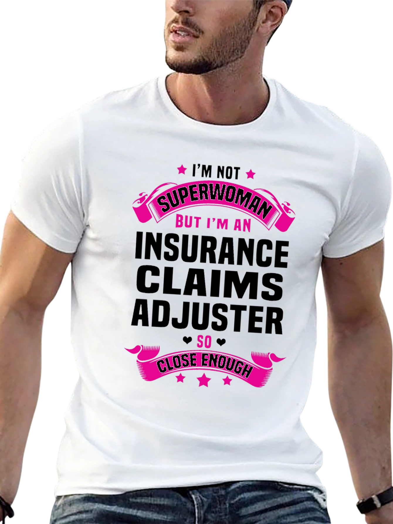 Black Insurance Claims Adjuster T-Shirt: Superwoman Close Enough! view 13