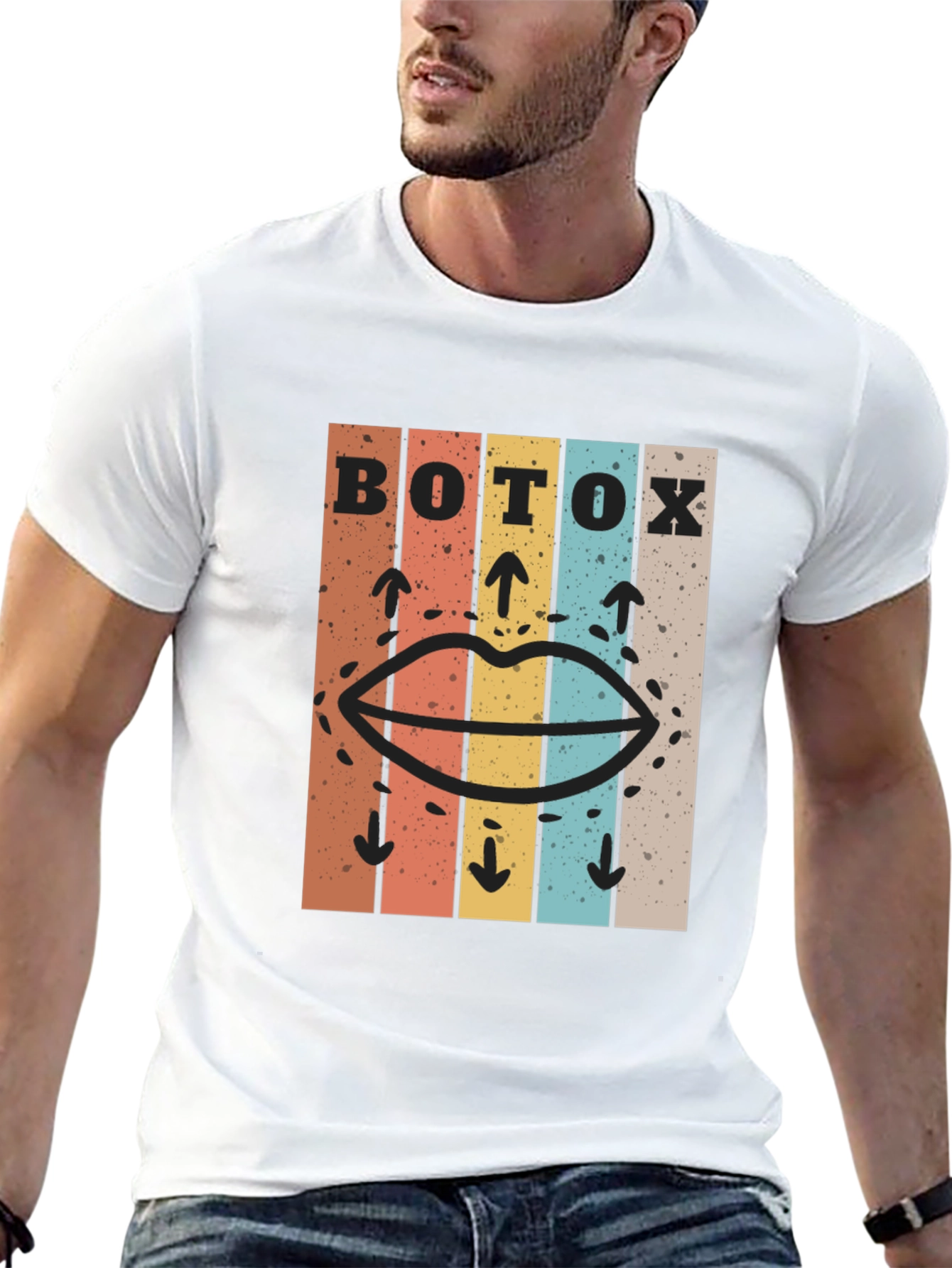 Black Retro Botox Graphic Tee - Unisex Cotton T-Shirt view 13
