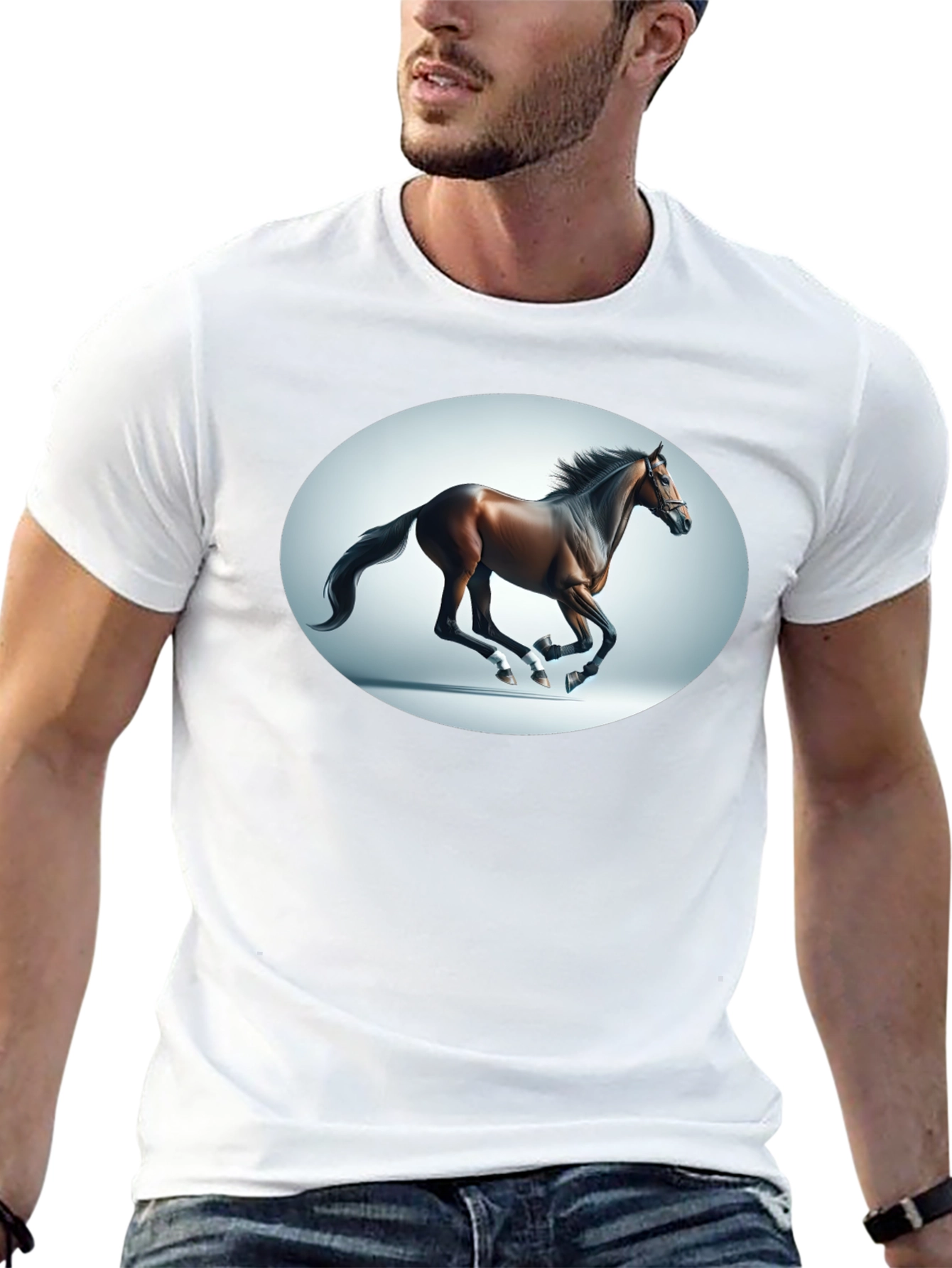 Black Galloping Horse Graphic Tee - Black view 13