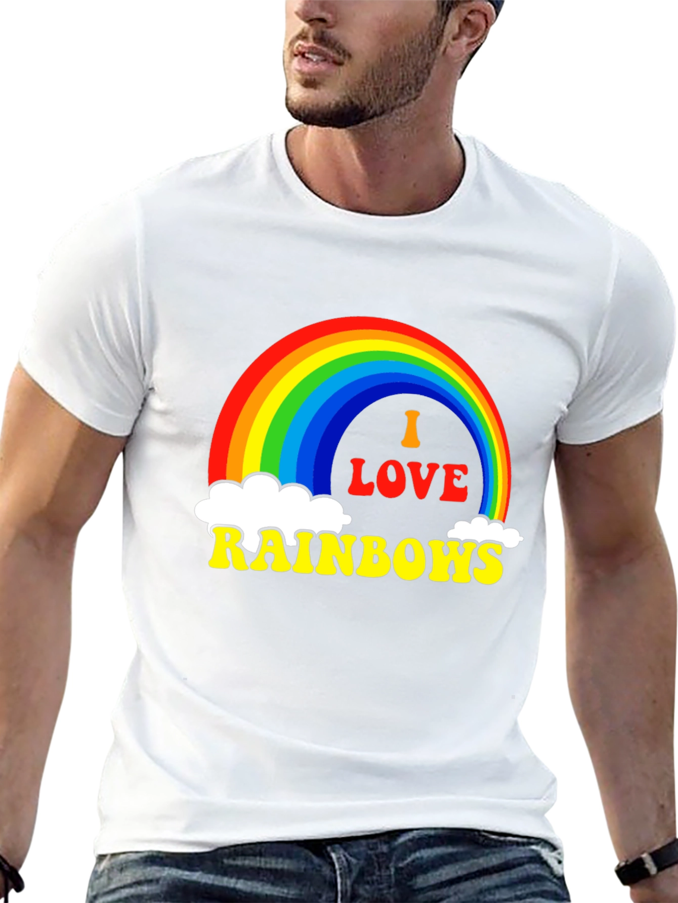 Black I Love Rainbows Graphic Tee - Black Pride T-Shirt view 13