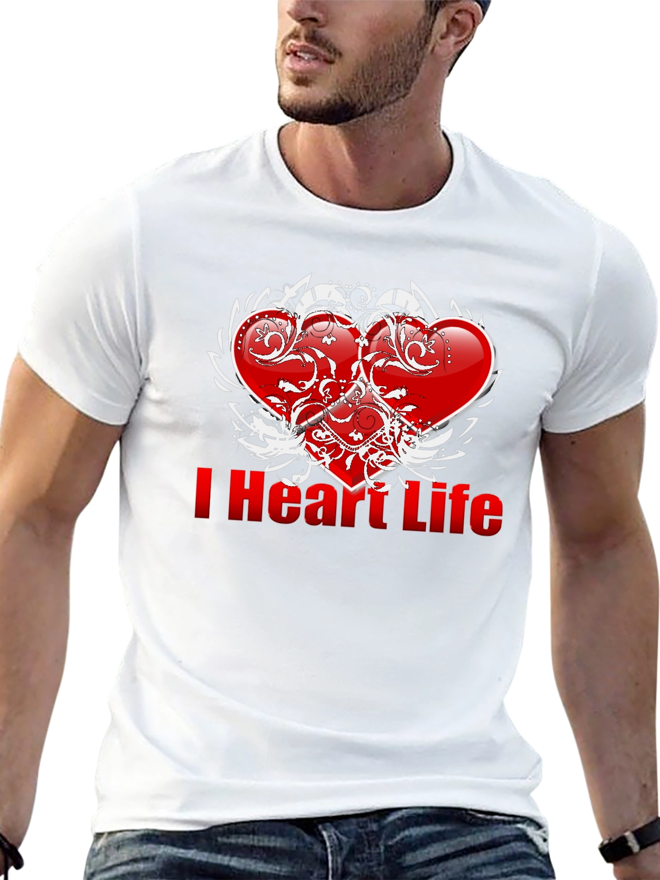 Black I Heart Life Graphic T-Shirt - Black view 13