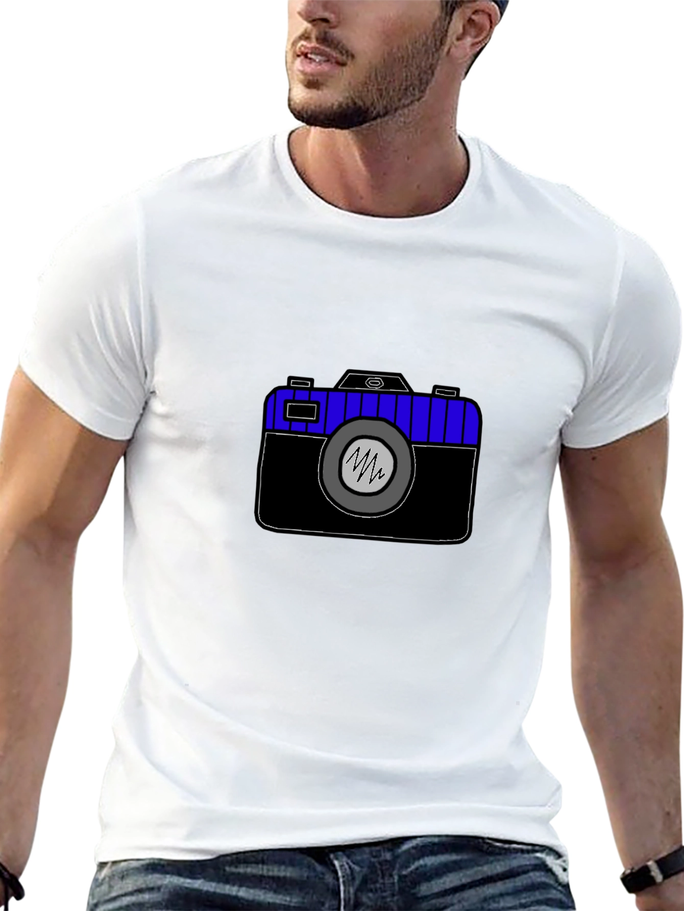 Black Camera Graphic Tee - Black Unisex T-Shirt view 13
