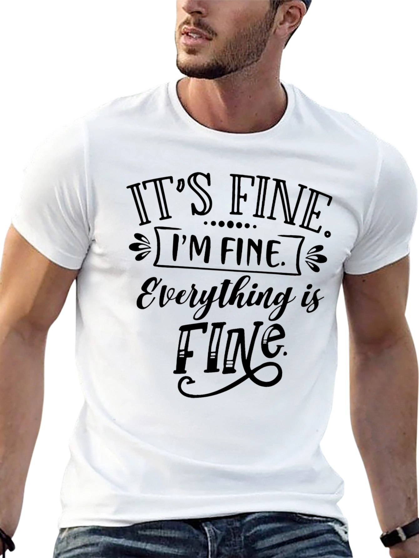 Black It's Fine, I'm Fine, Everything is Fine Tee view 13