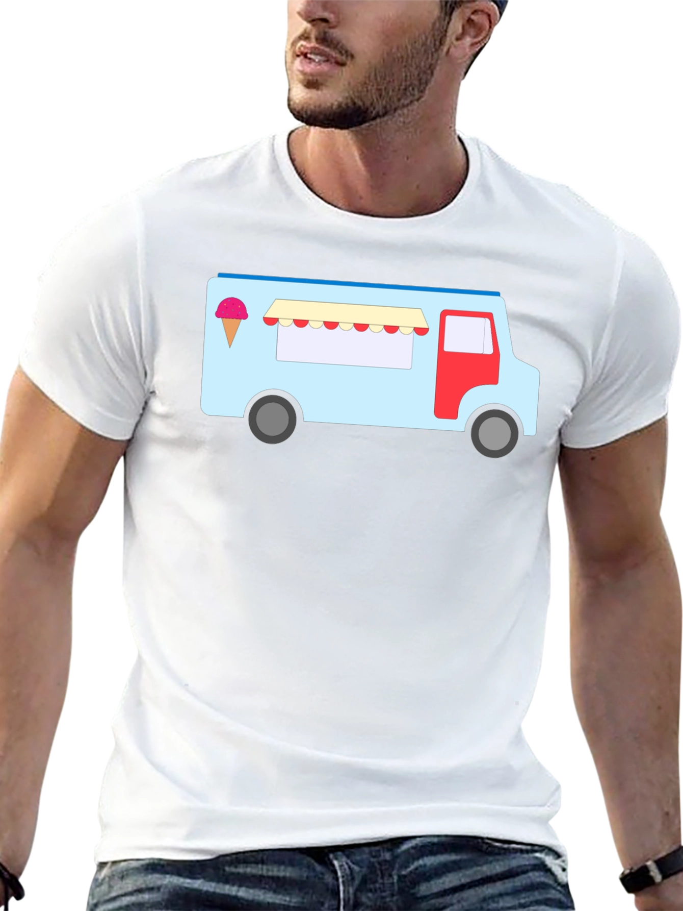 Black Ice Cream Truck Graphic Tee - Fun & Unique T-Shirt view 13