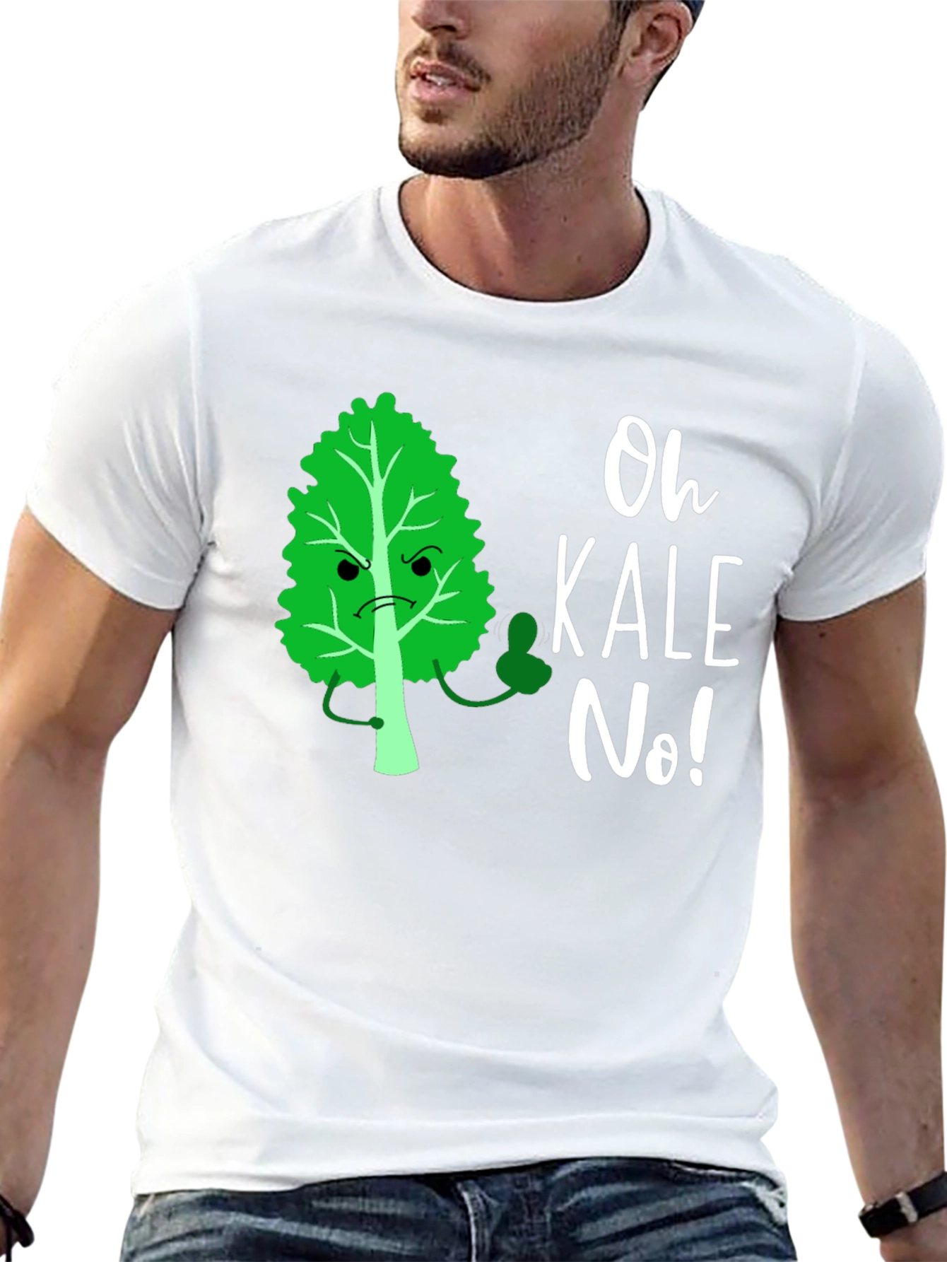 Black Oh Kale No! Funny Graphic T-Shirt view 13