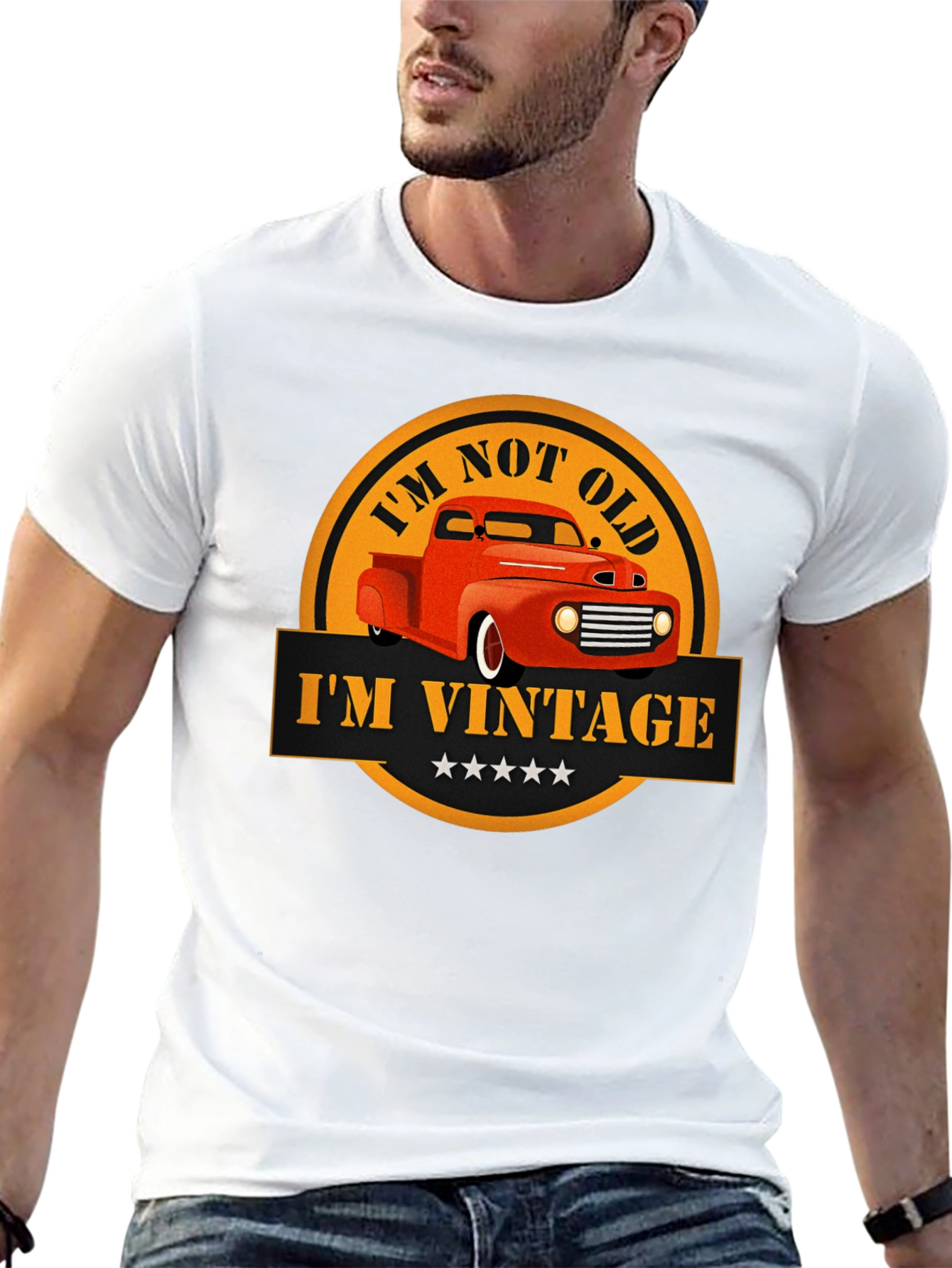 Black Vintage Car Graphic T-Shirt -  'I'm Not Old I'm Vintage' view 13