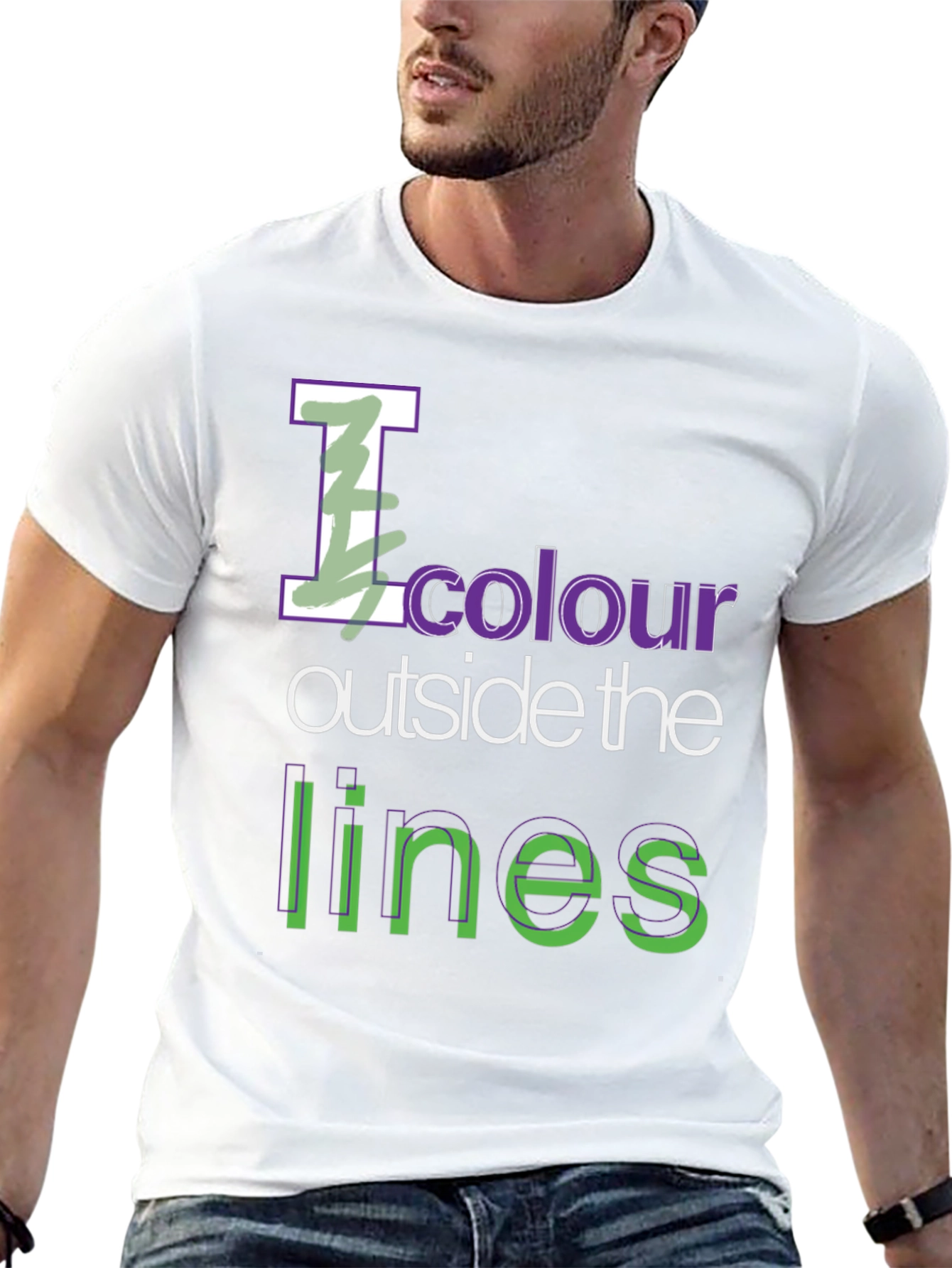 Black I Colour Outside the Lines Graphic Tee view 13