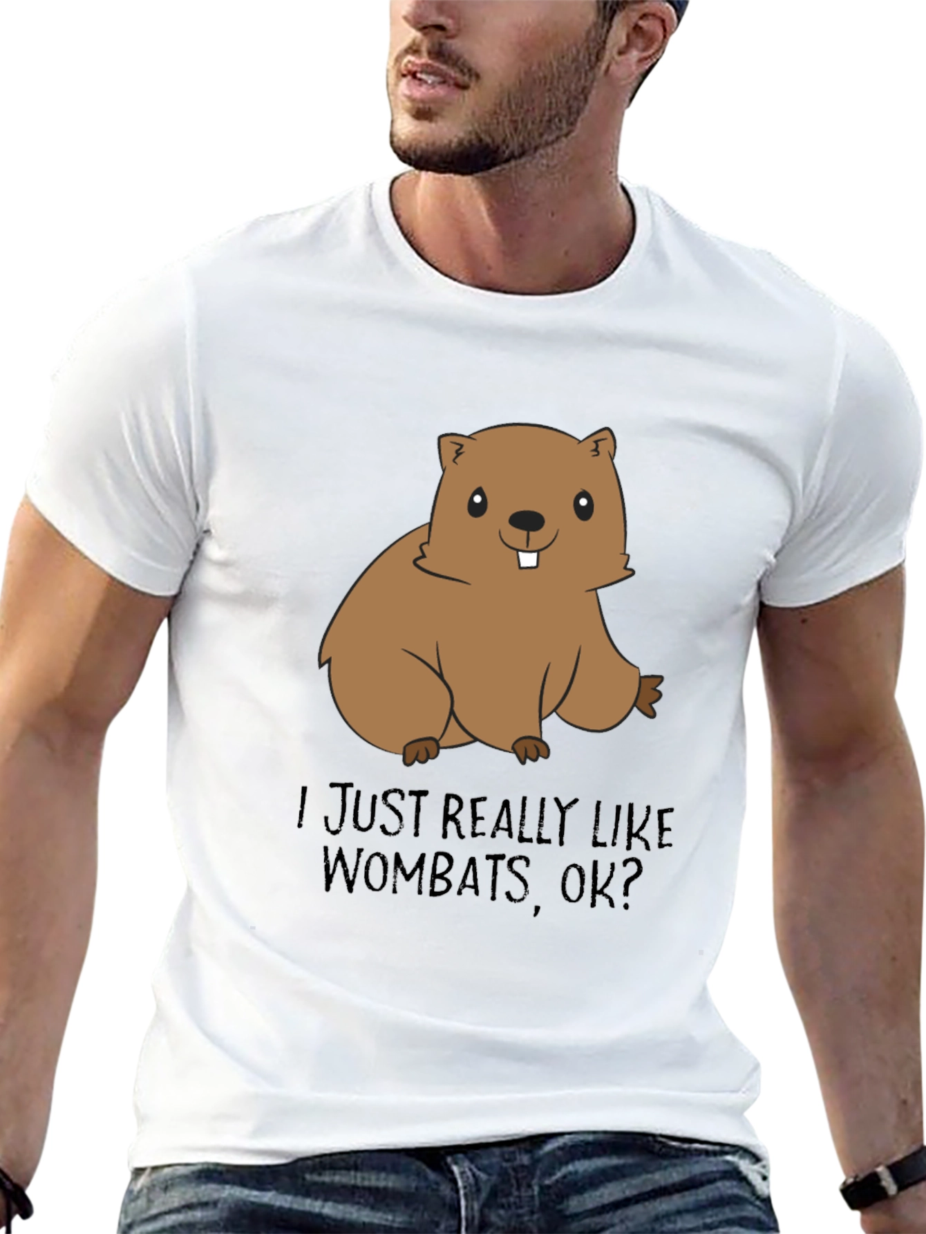 Black Wombat Lover T-Shirt - Cute Cartoon Animal Tee view 13