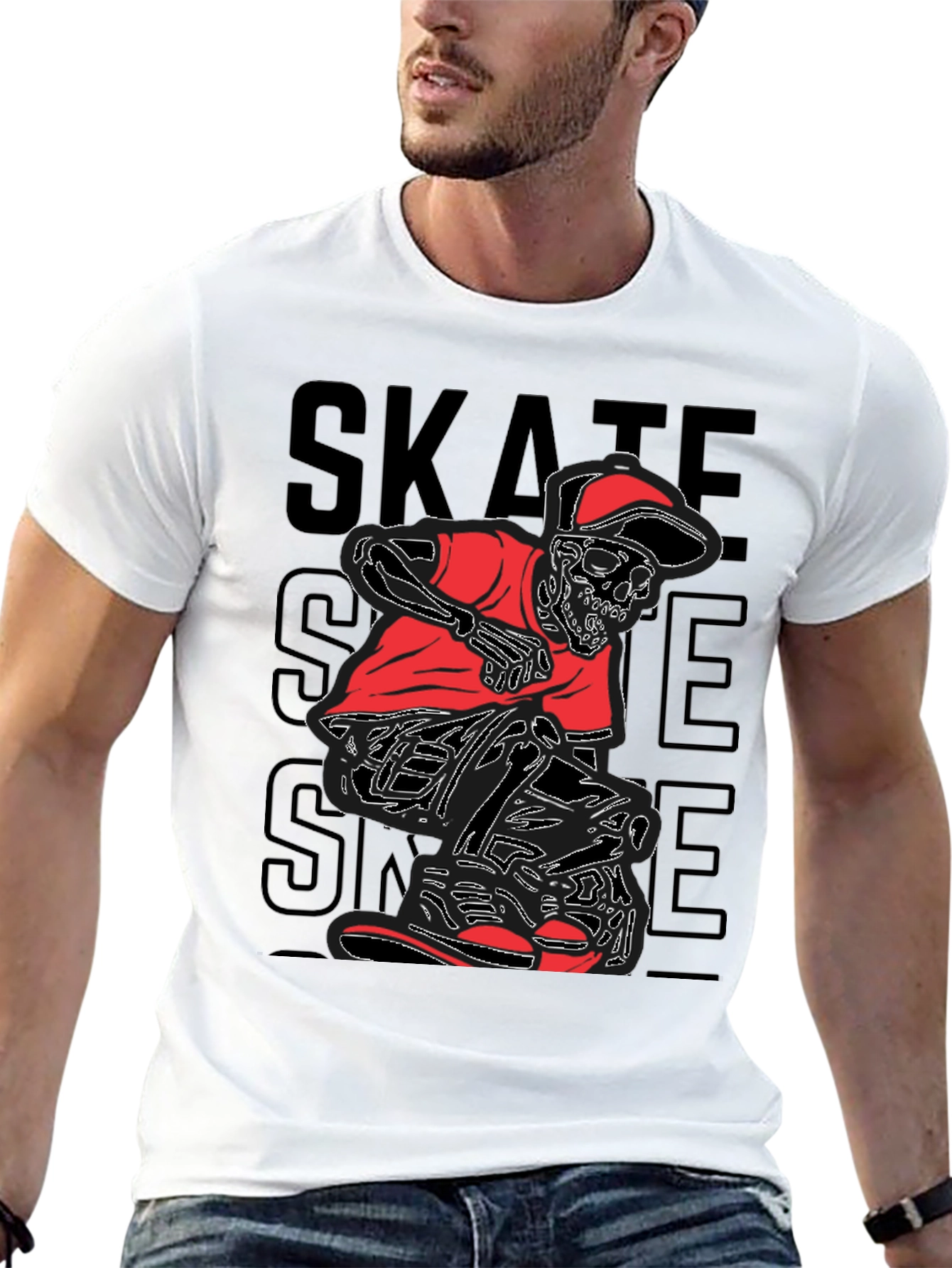 Black Skate Skeleton Graphic Tee - Edgy Style view 13