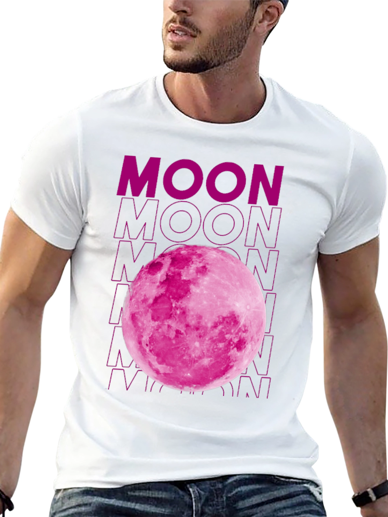 Black Pink Moon Graphic T-Shirt - Soft Cotton Blend view 13