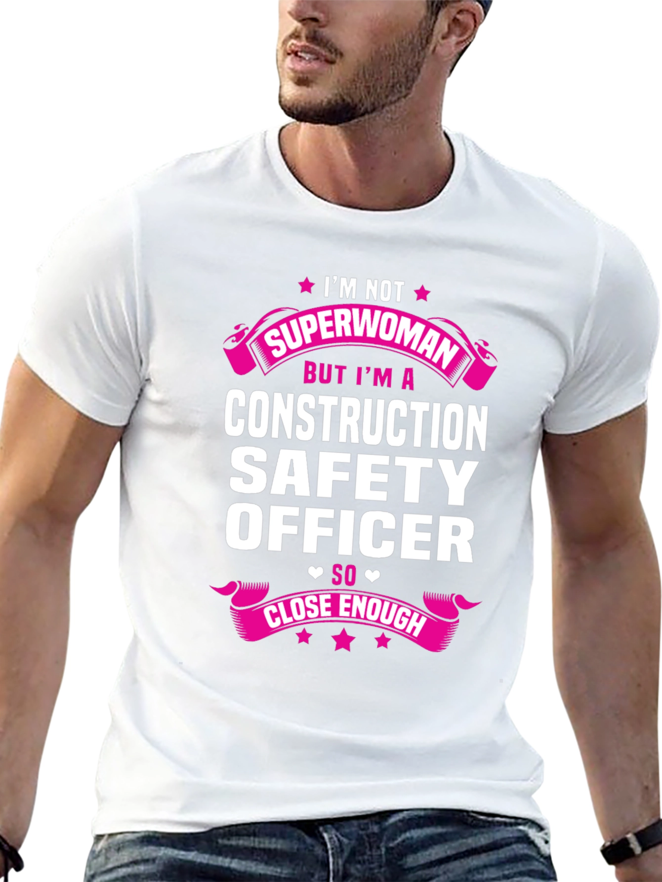 Black Funny Construction Safety Officer T-Shirt view 13