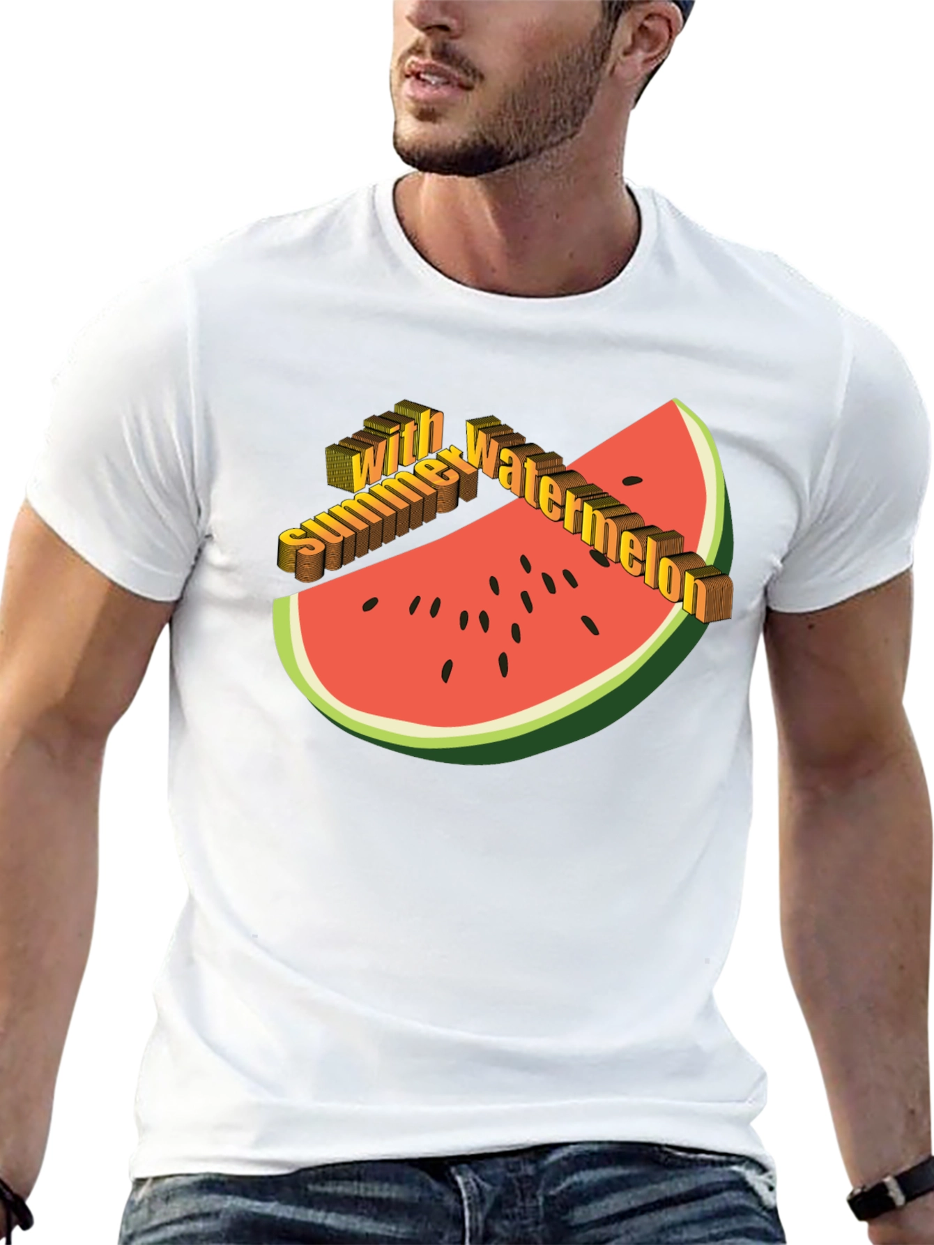 Black Summer Watermelon Graphic Tee view 13