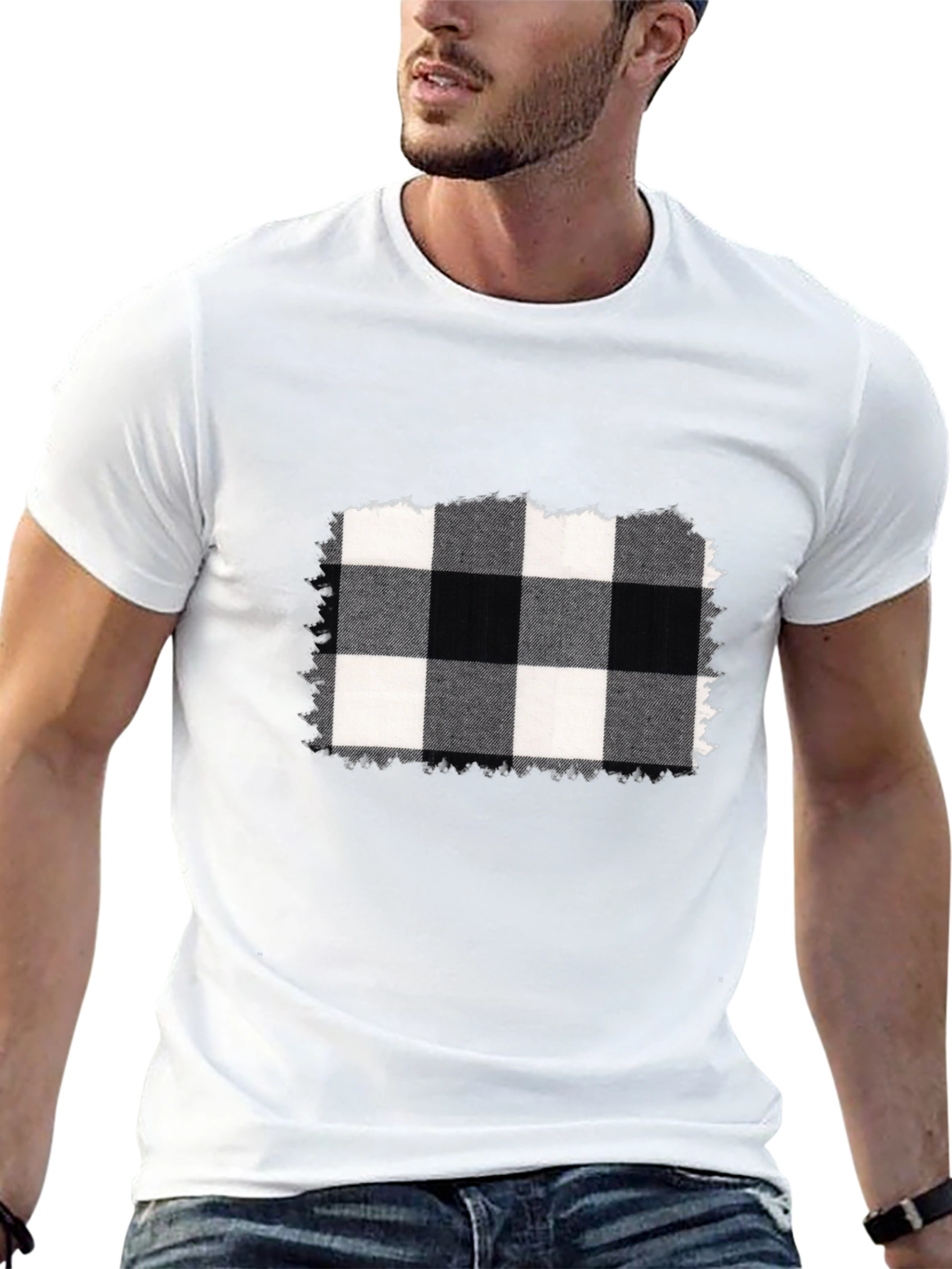 Black Buffalo Plaid Graphic Tee view 13