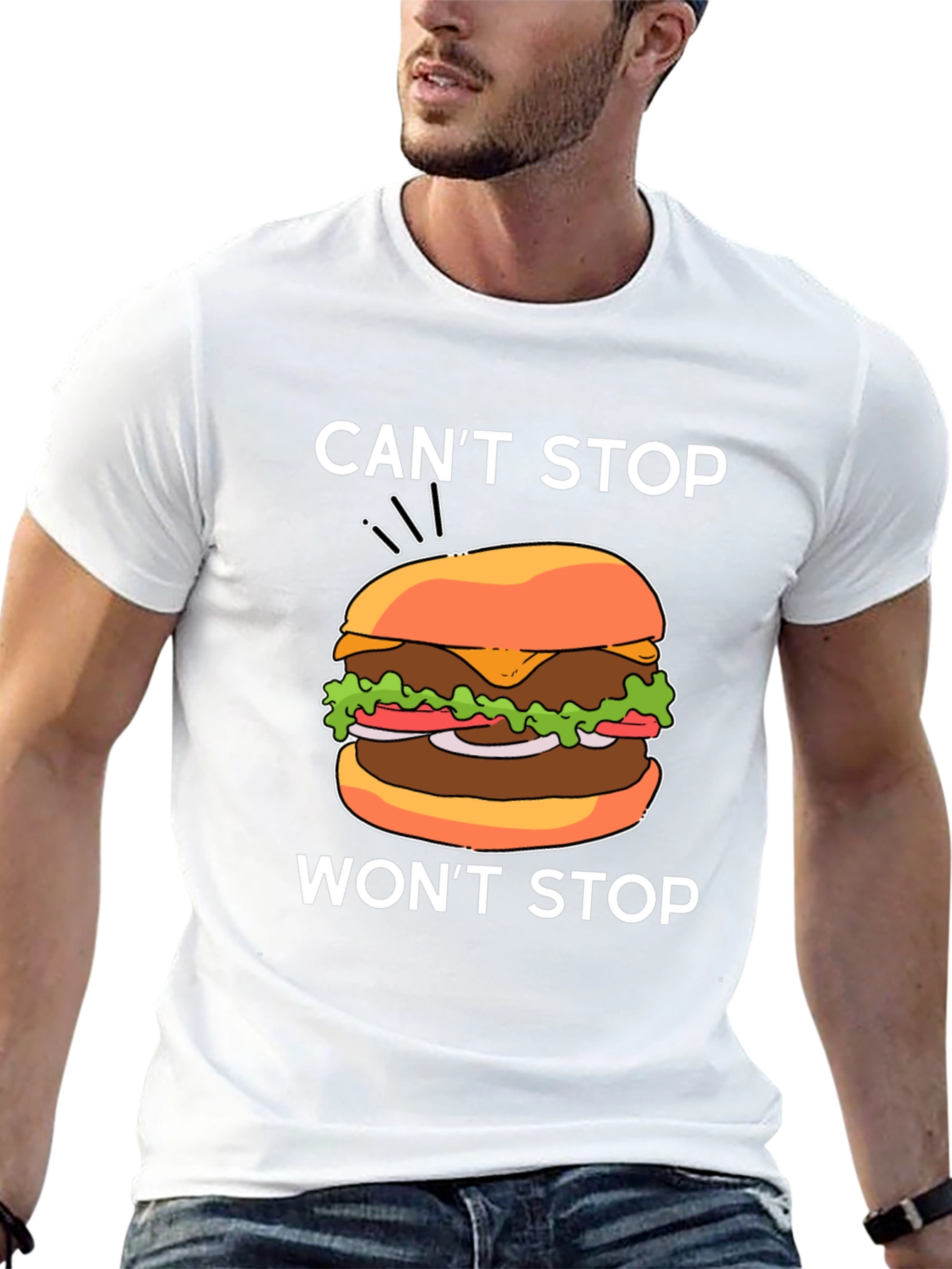 Black Can't Stop Won't Stop Burger Graphic Tee view 13
