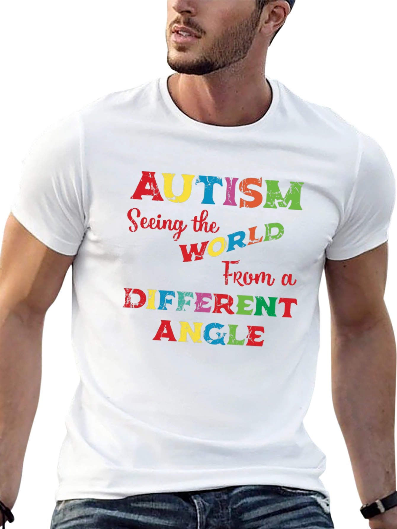 Black Autism Awareness Graphic Tee - Seeing the World Differently view 13