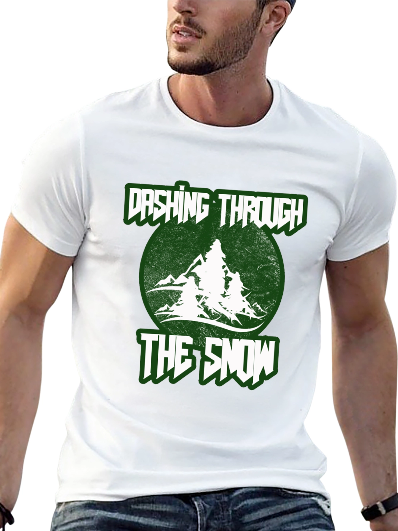 Black Dashing Through The Snow Holiday T-Shirt view 13