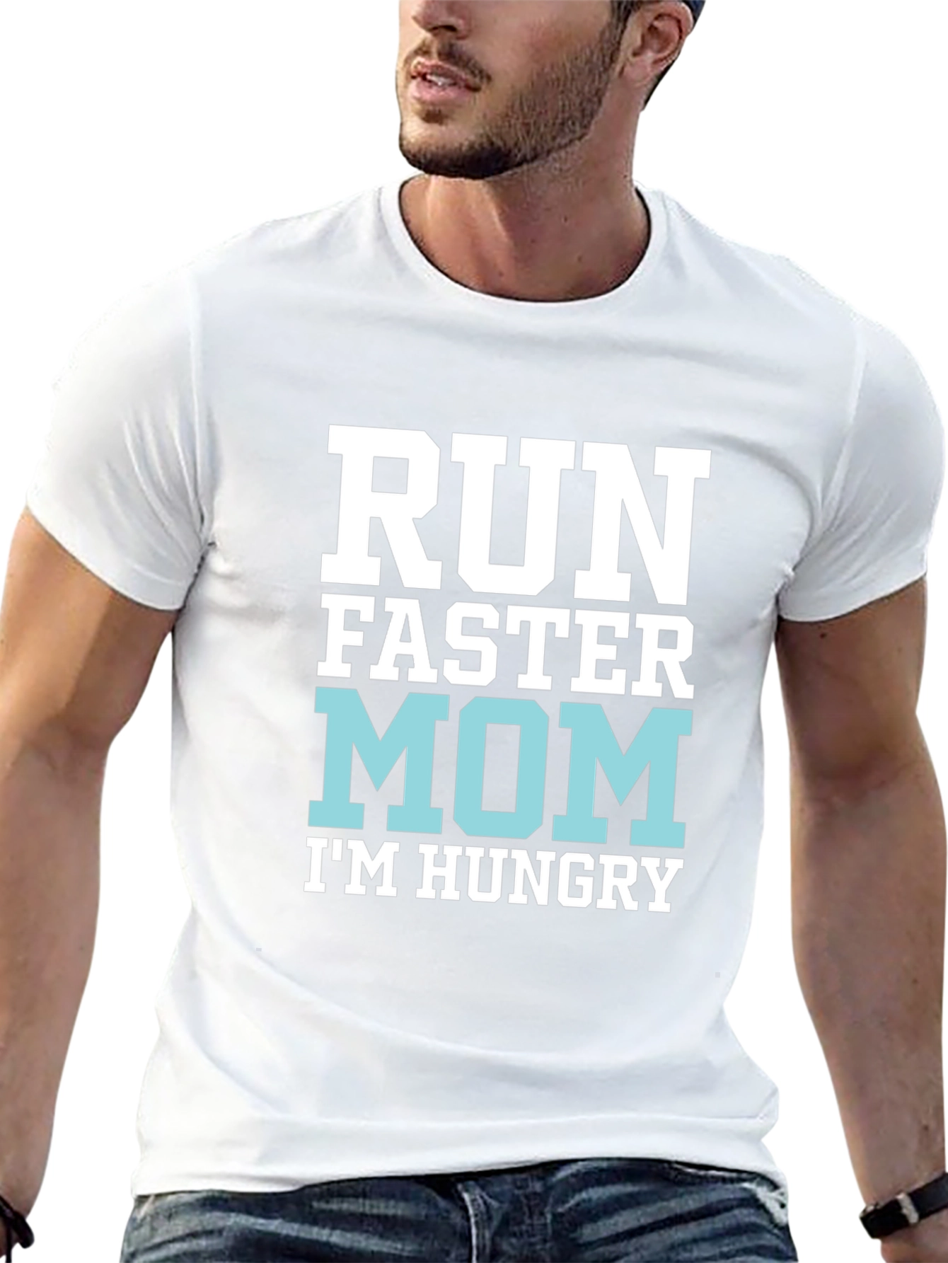 Black Run Faster Mom T-Shirt - Funny & Comfy view 13