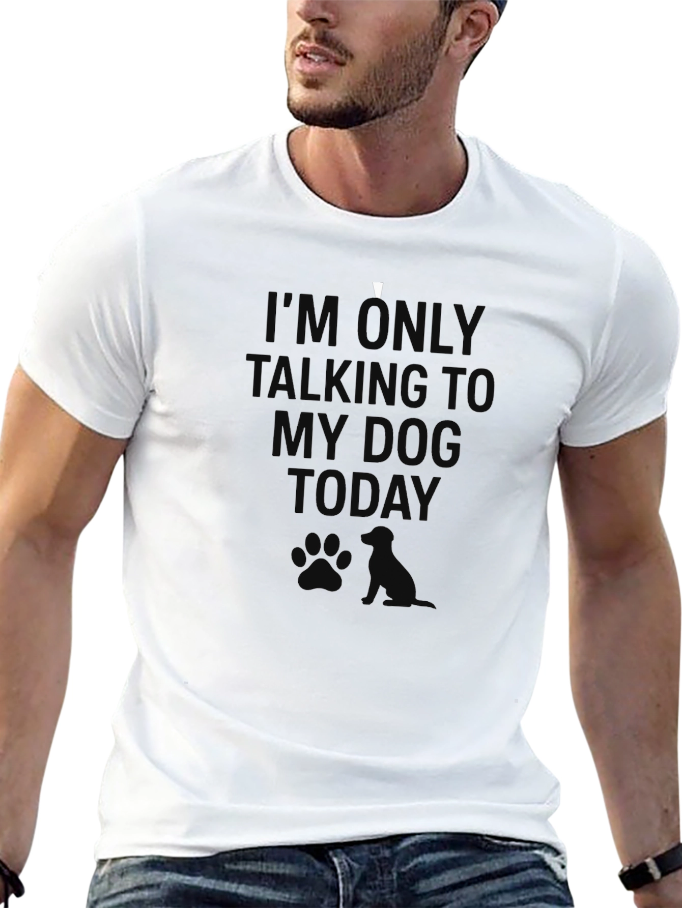 Black I'm Only Talking To My Dog Today T-Shirt view 13
