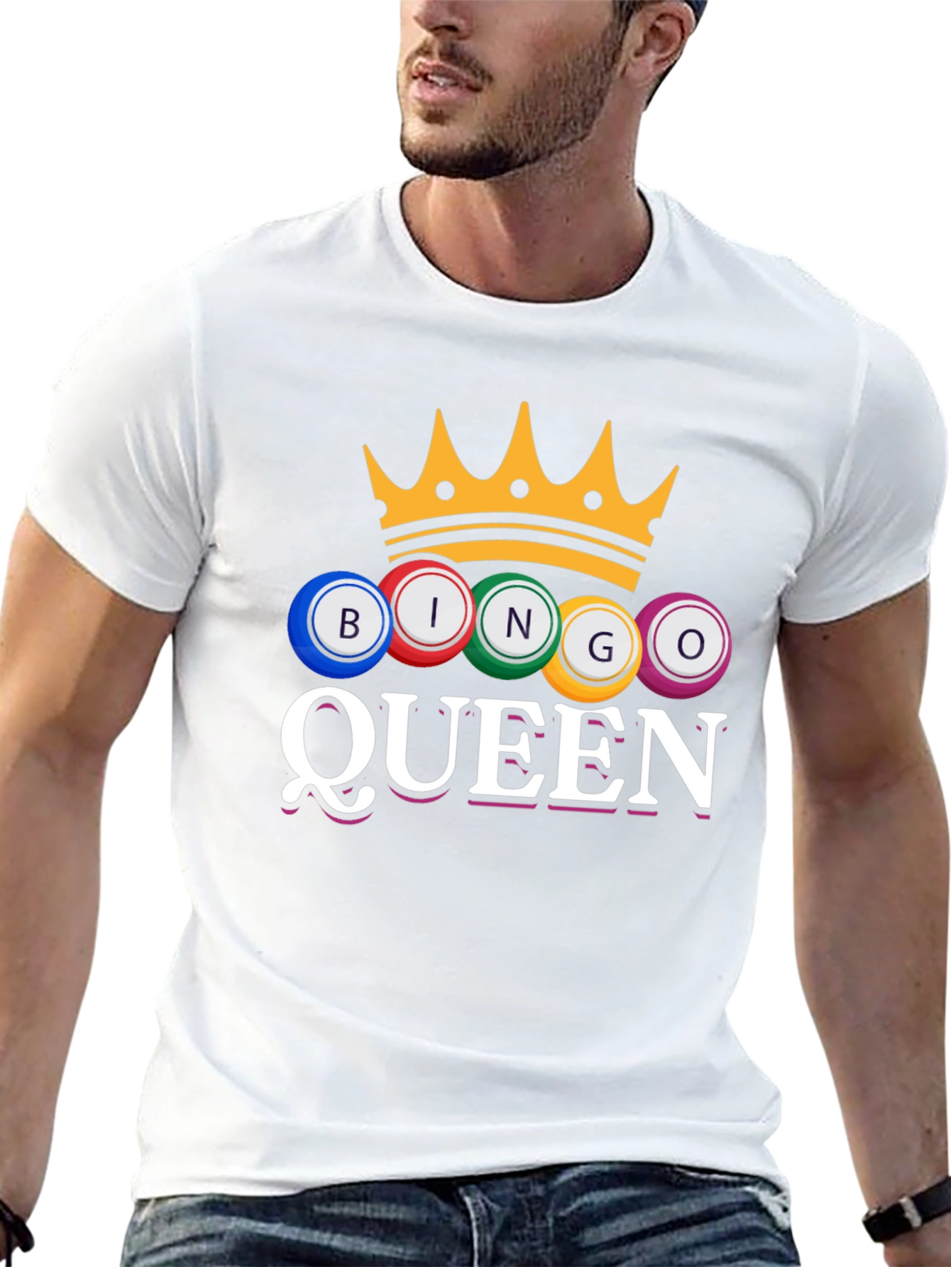 Black Bingo Queen T-Shirt Crown Game Night Tee view 13
