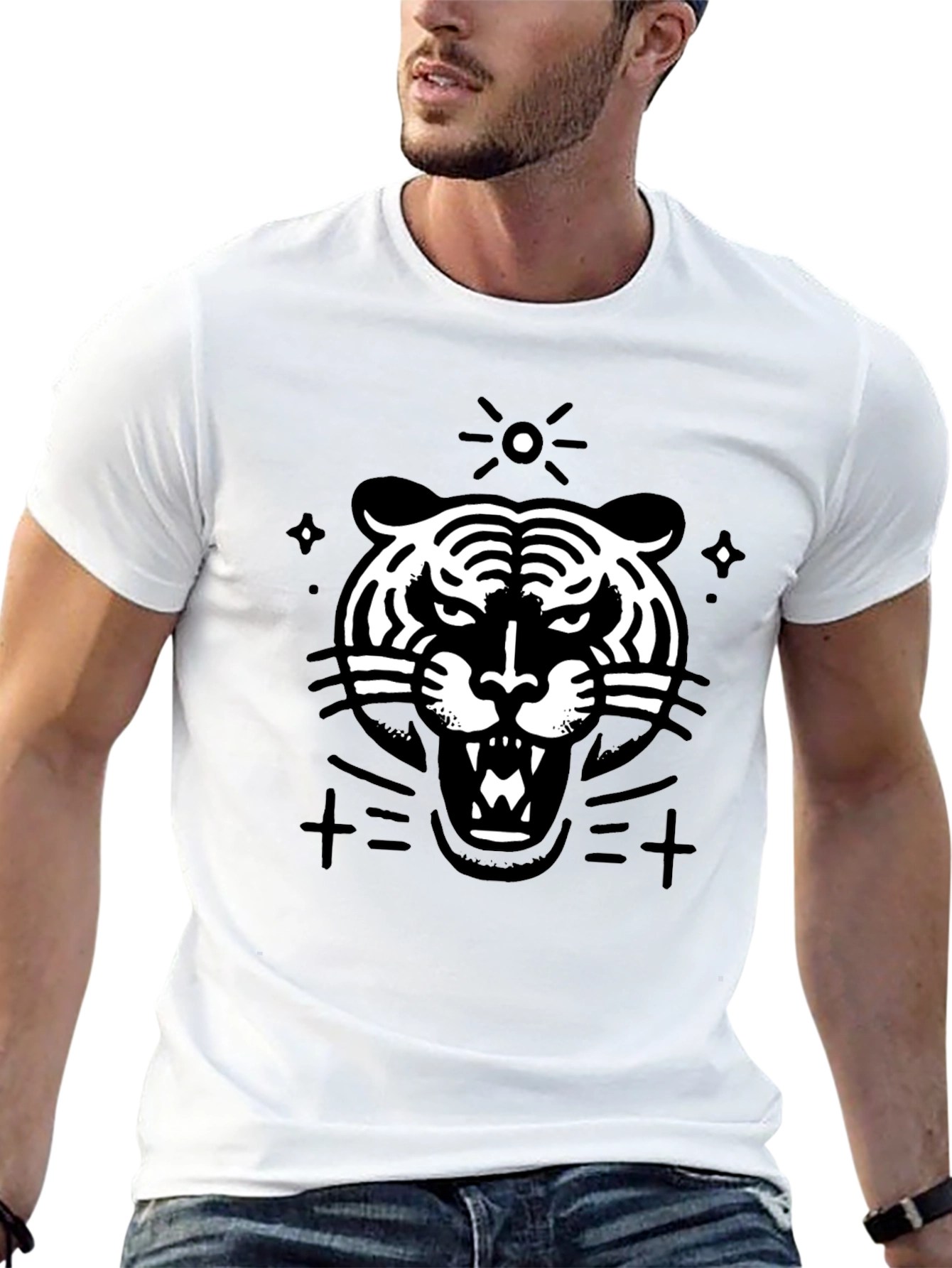 Black Roaring Tiger Graphic Tee - Black view 13