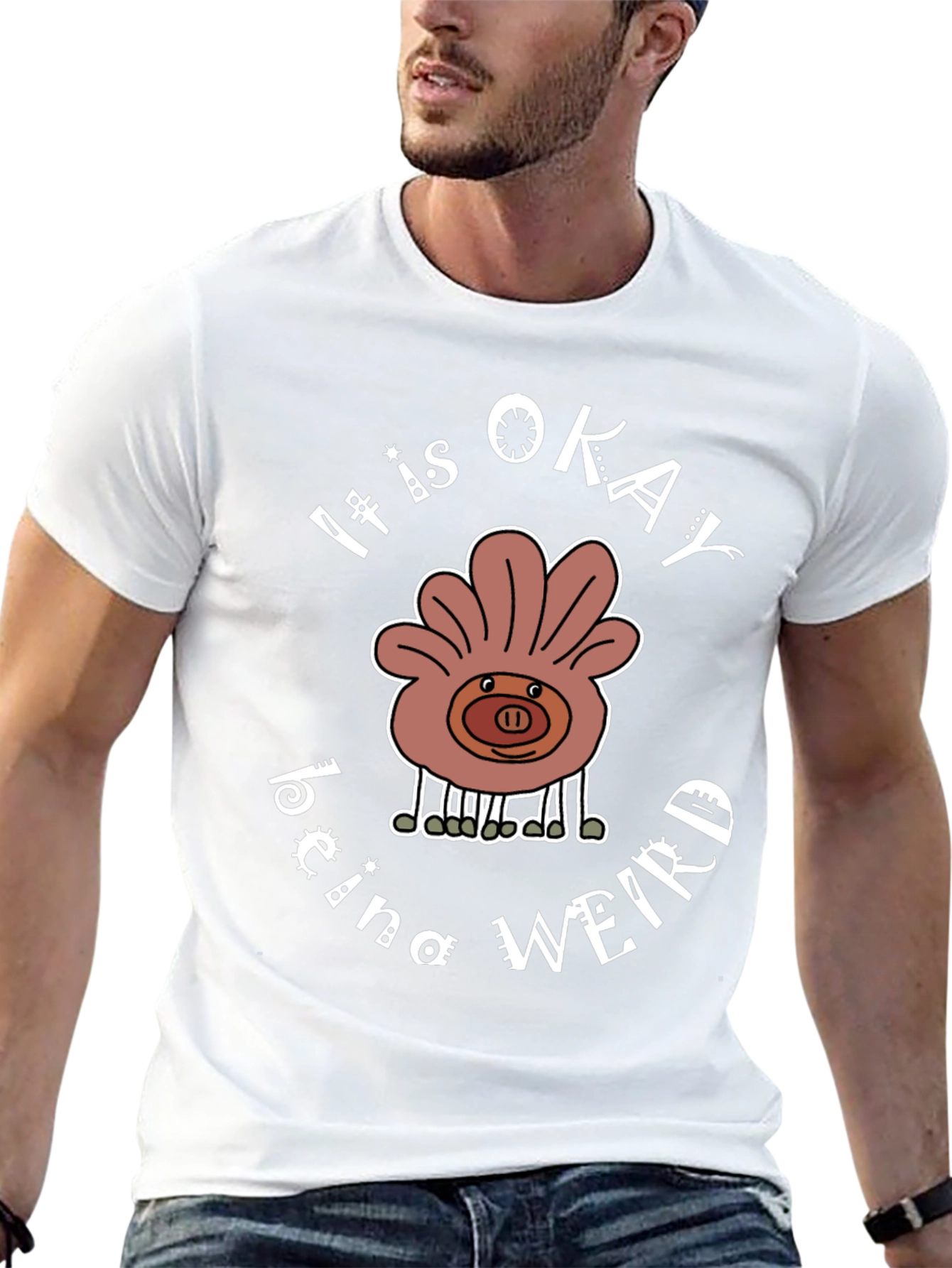 Black It Is Okay Being Weird T-Shirt view 13