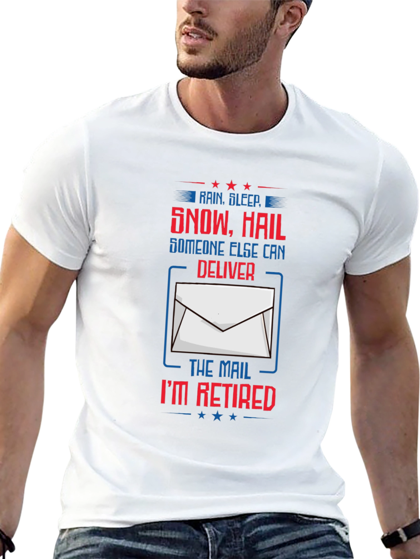 Black Retired Mail Carrier T-Shirt view 13