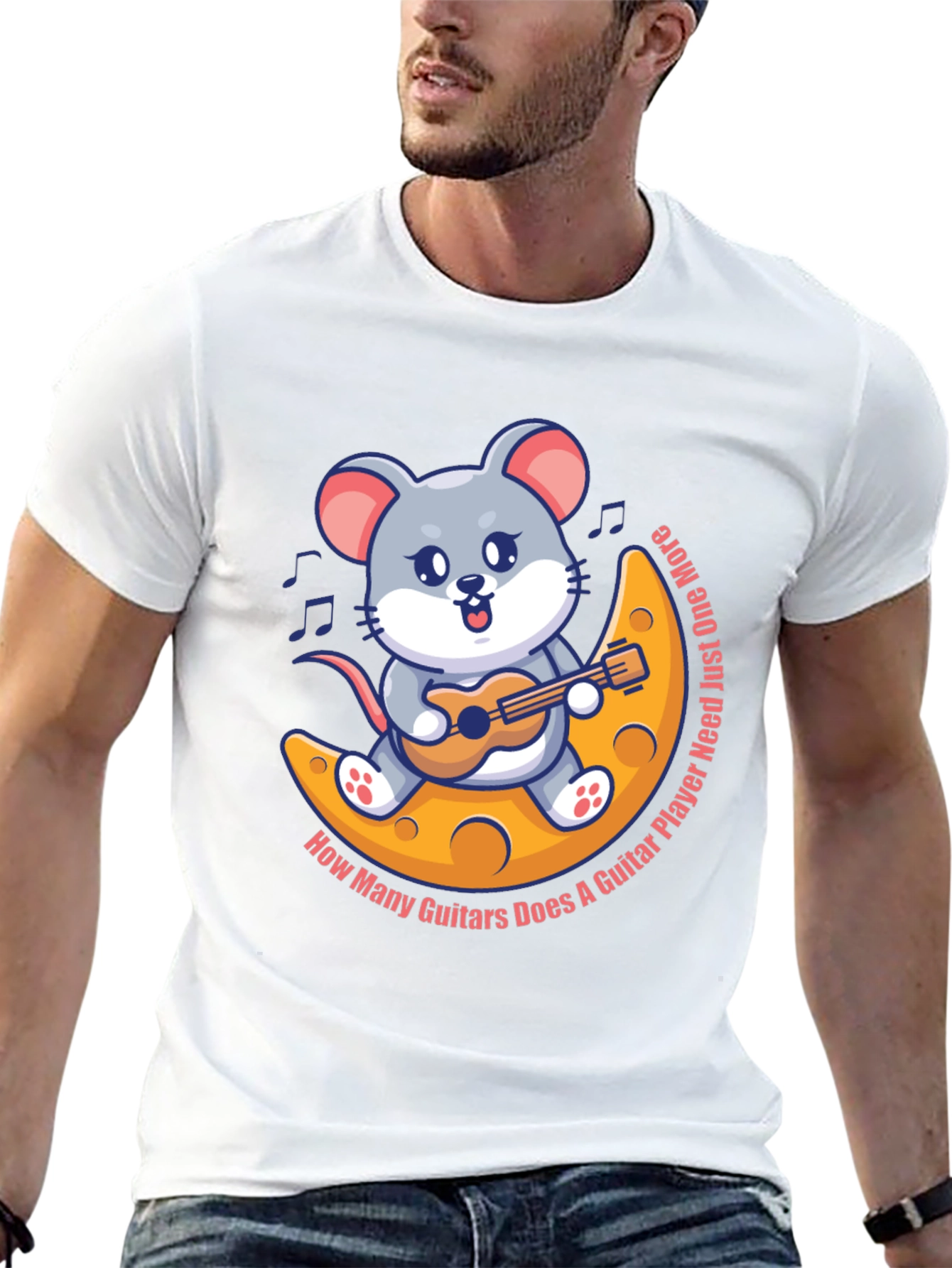Black Mouse Guitarist T-Shirt - Musician Cartoon Tee view 13