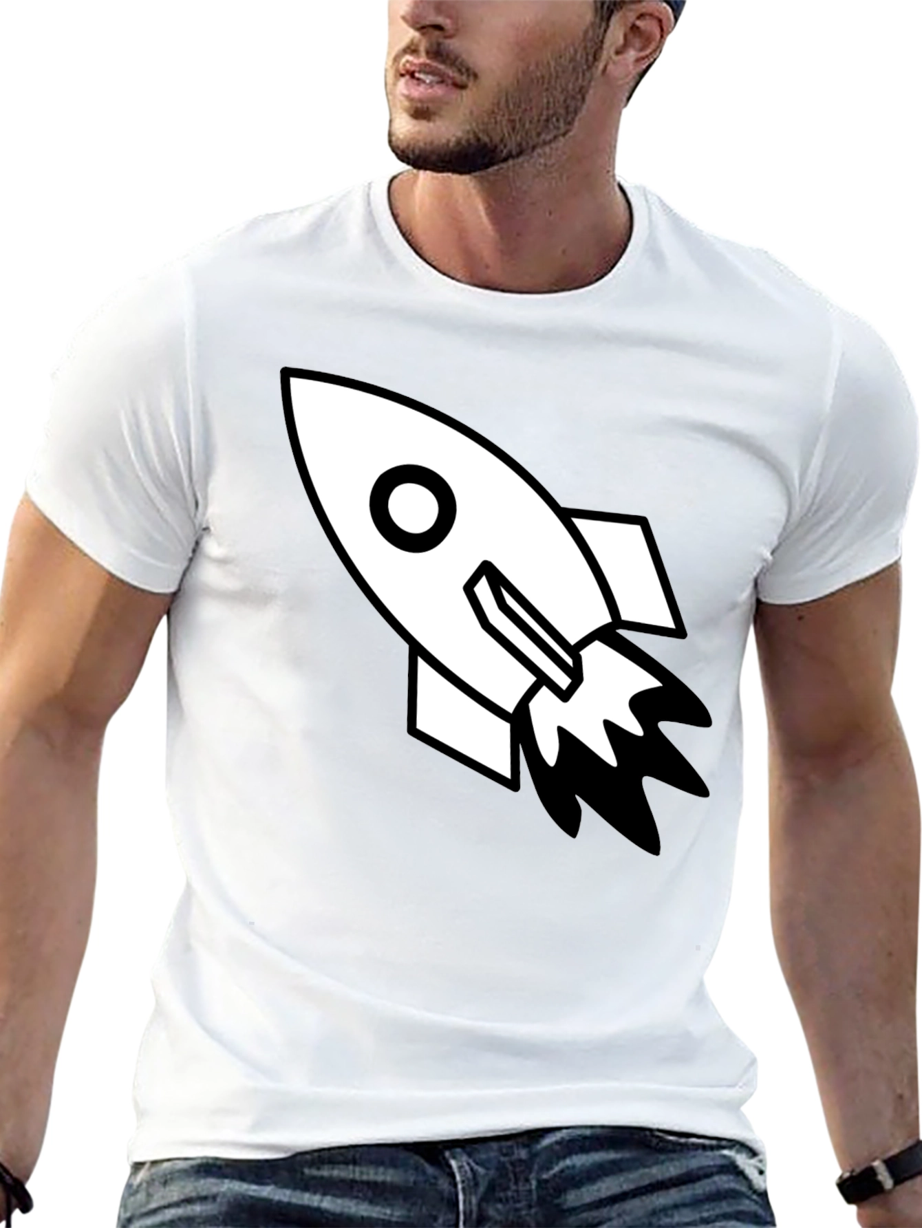Black Rocket Graphic Tee - Black Cotton Blend view 13