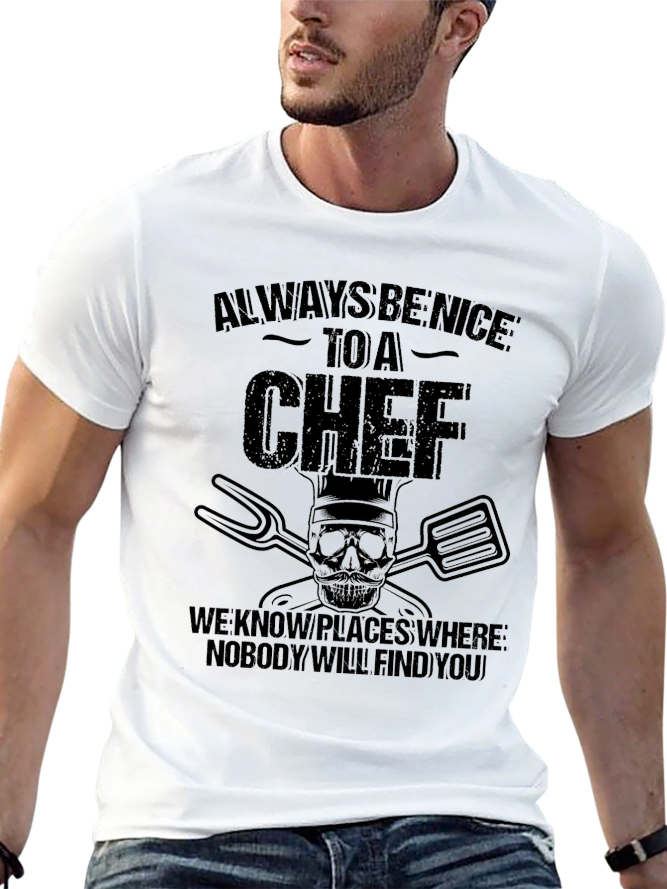 Black Always Be Nice to A Chef Black Graphic T-Shirt view 13