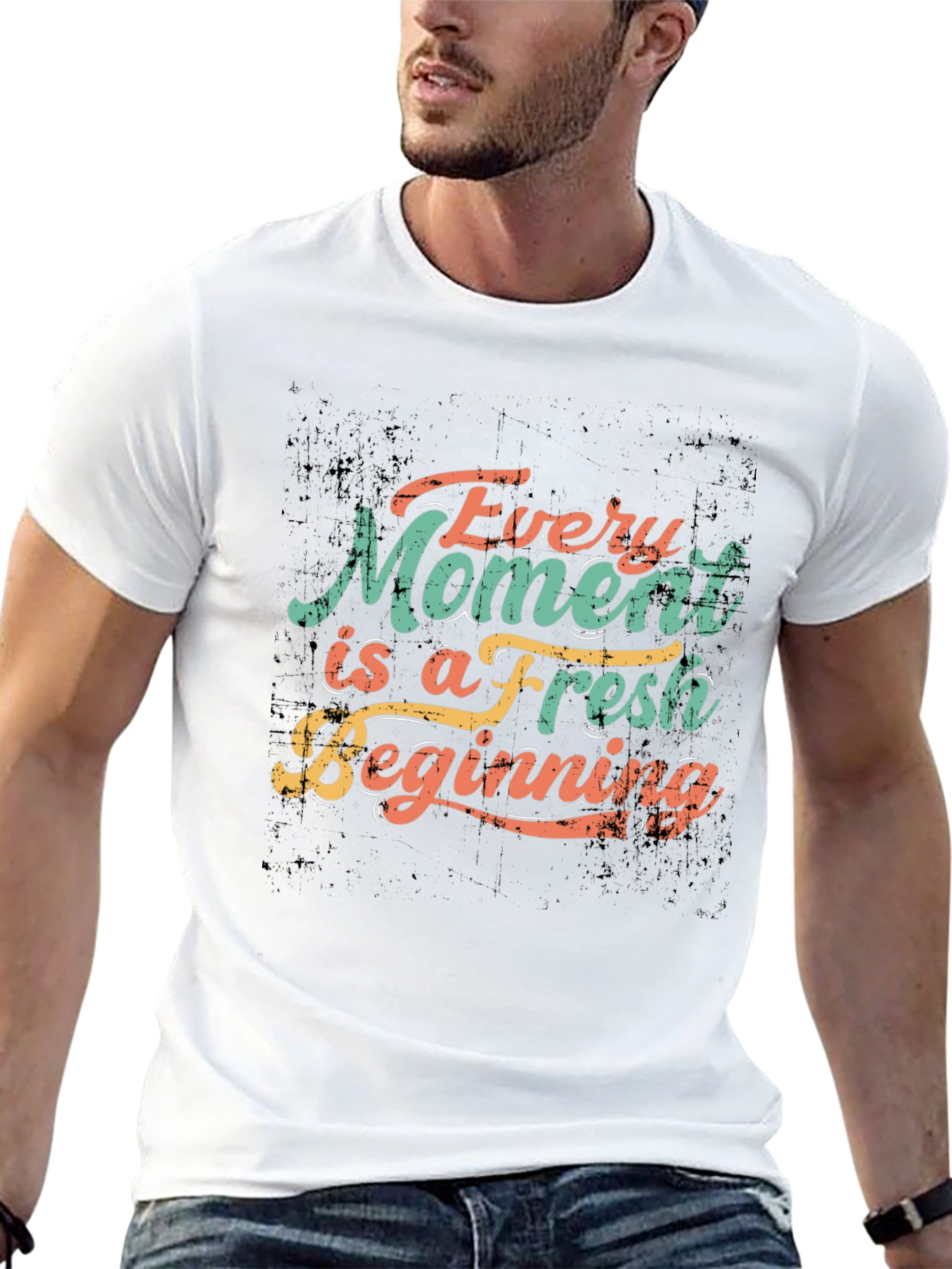 Inspirational Every Moment Fresh Beginning Black T-Shirt - 13