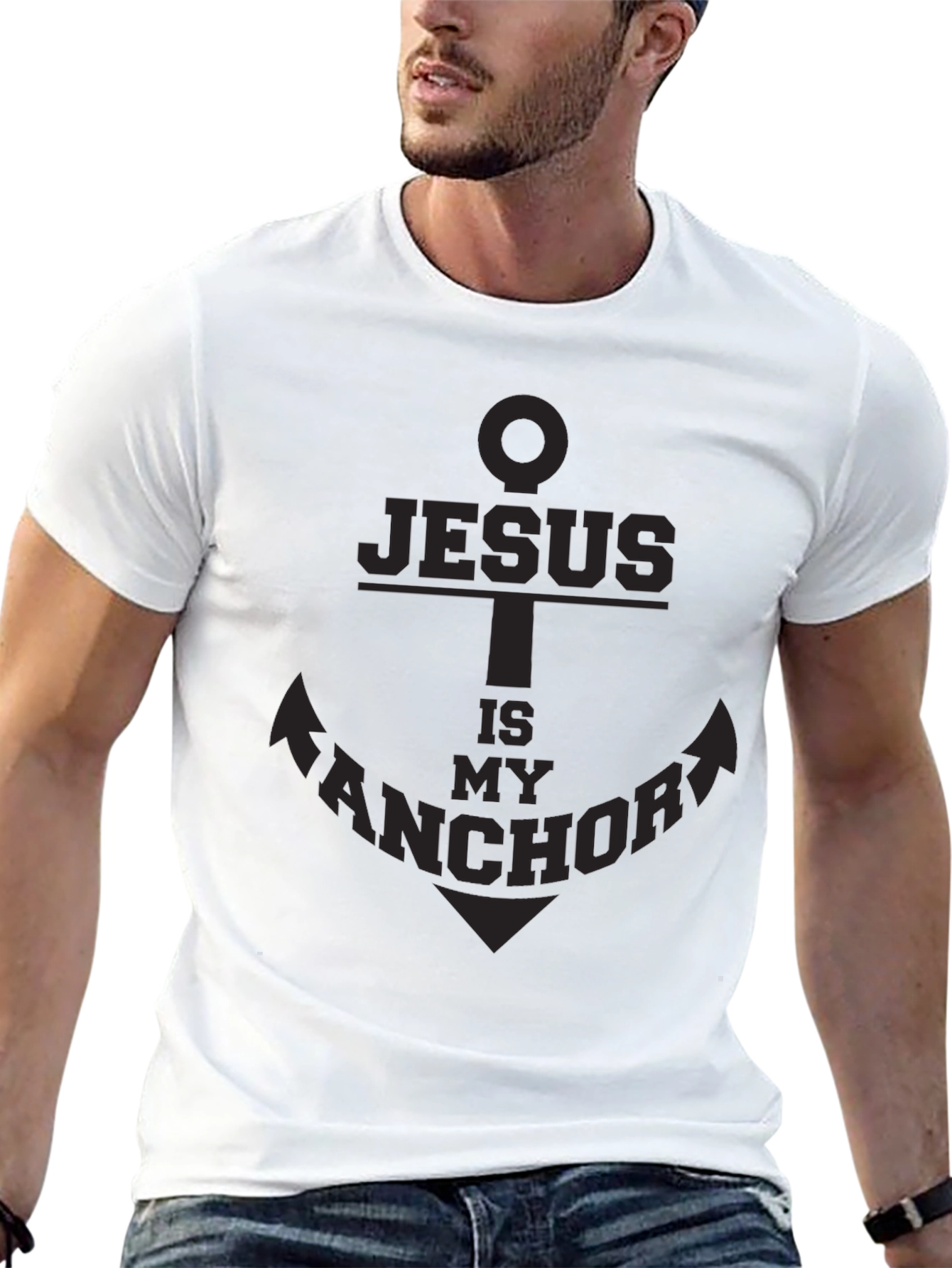Black Jesus is My Anchor Graphic Tee - Soft Cotton Blend view 13