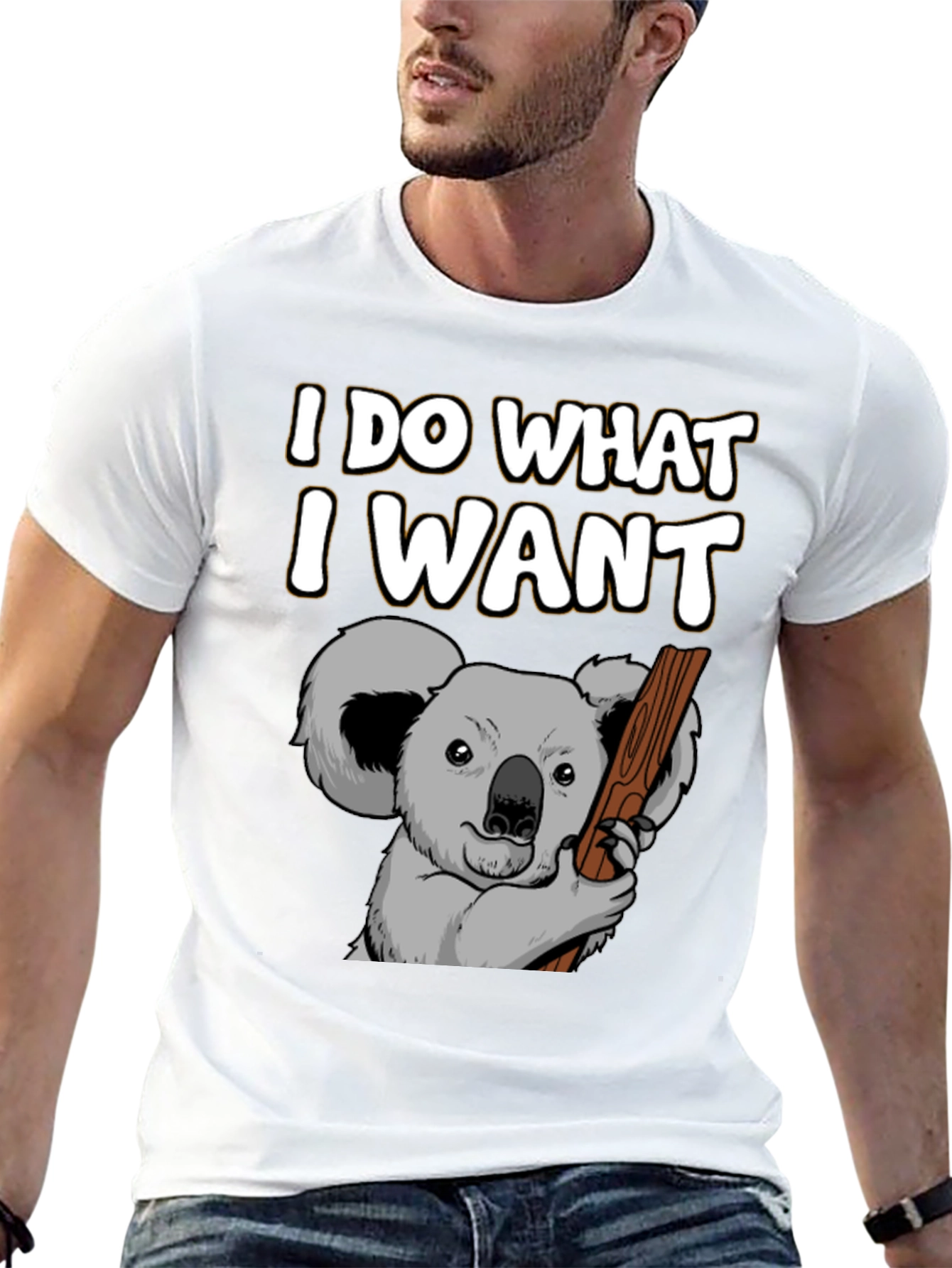 Black I Do What I Want Koala Graphic T-Shirt view 13