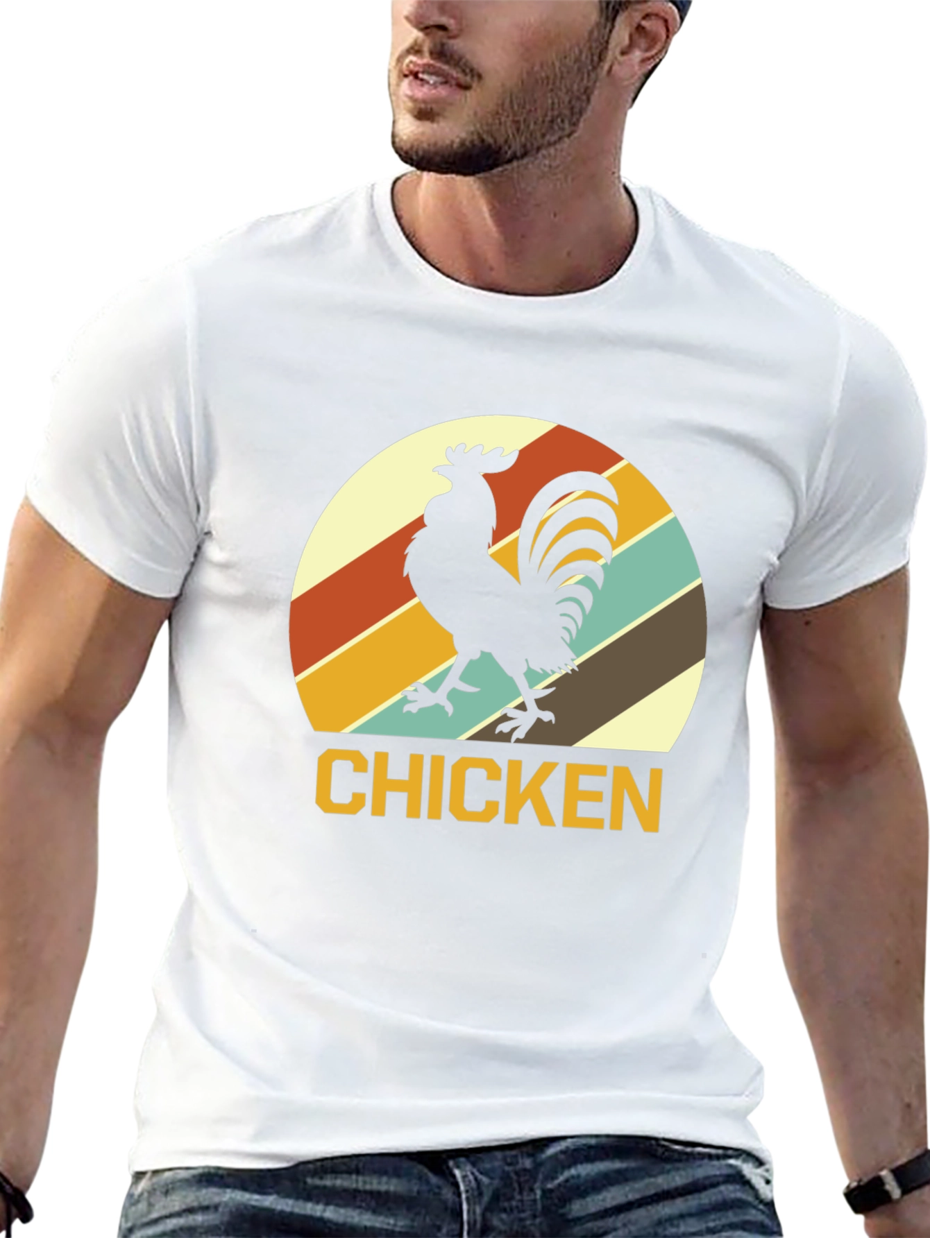 Black Retro Chicken Graphic T-Shirt - Black view 13