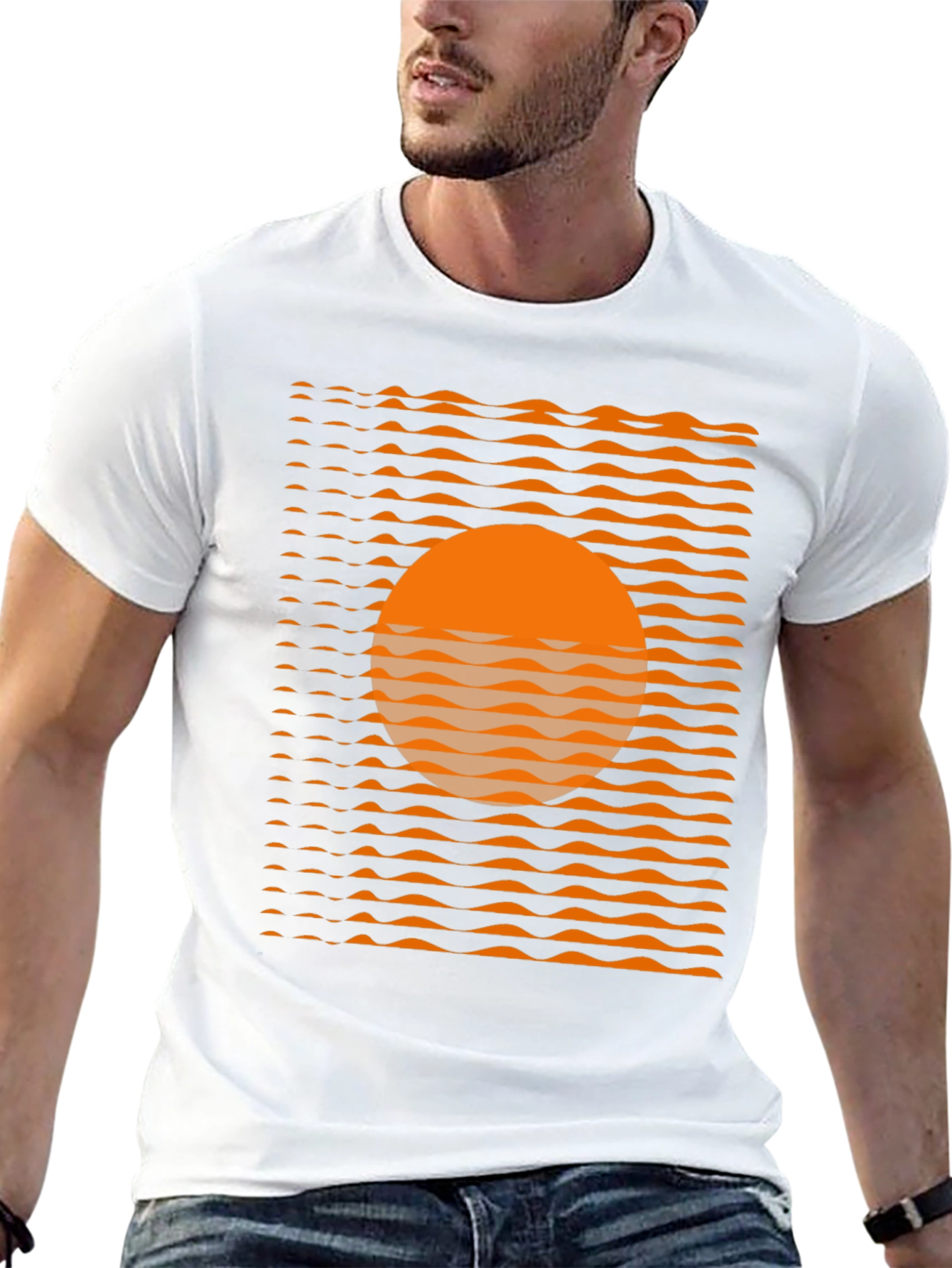 Black Retro Sunset Graphic T-Shirt view 13