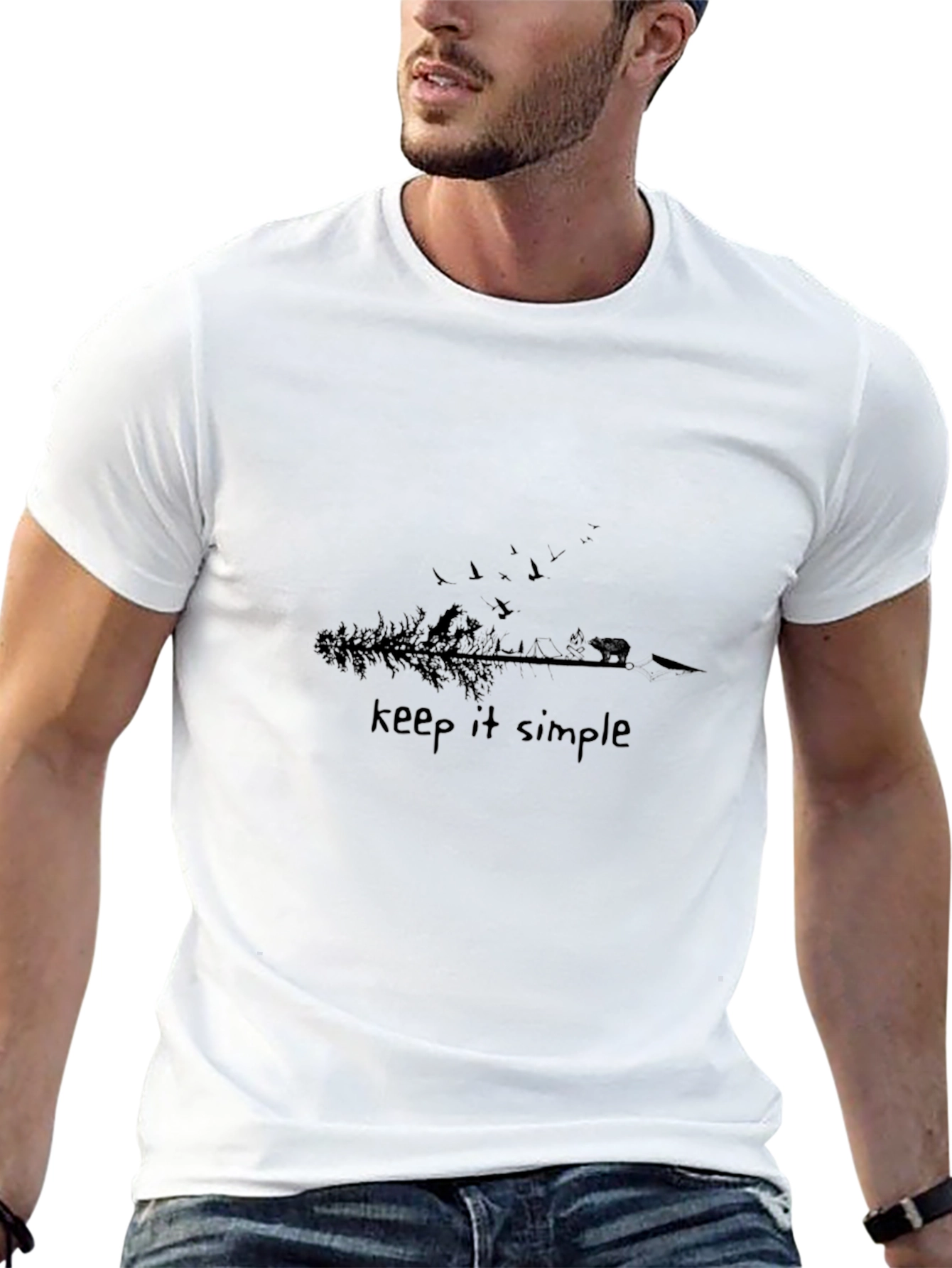 Black Keep it Simple Graphic T-Shirt view 13